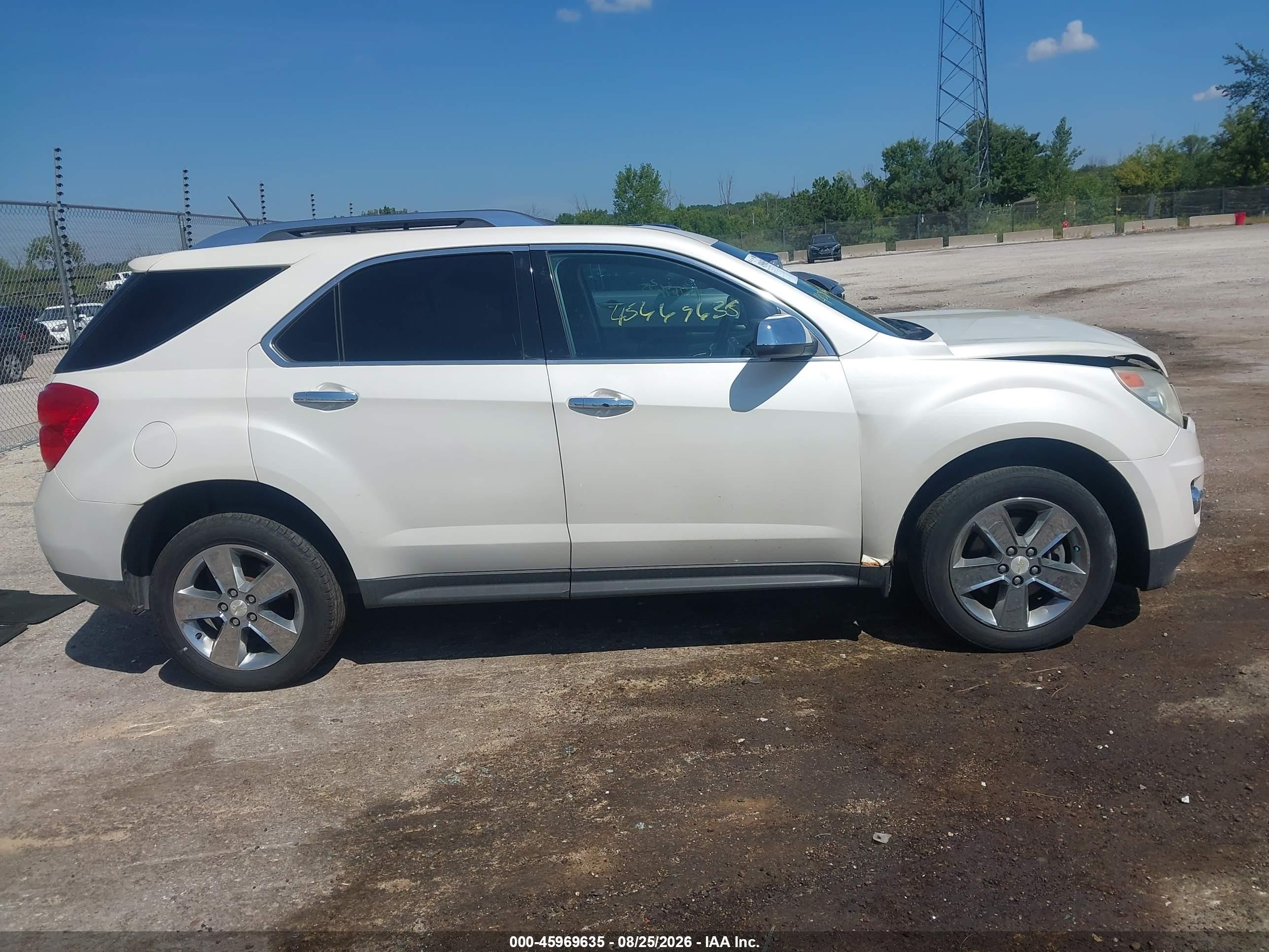 2013 Chevrolet Equinox Ltz White vin: 1GNFLGEK3DZ124941