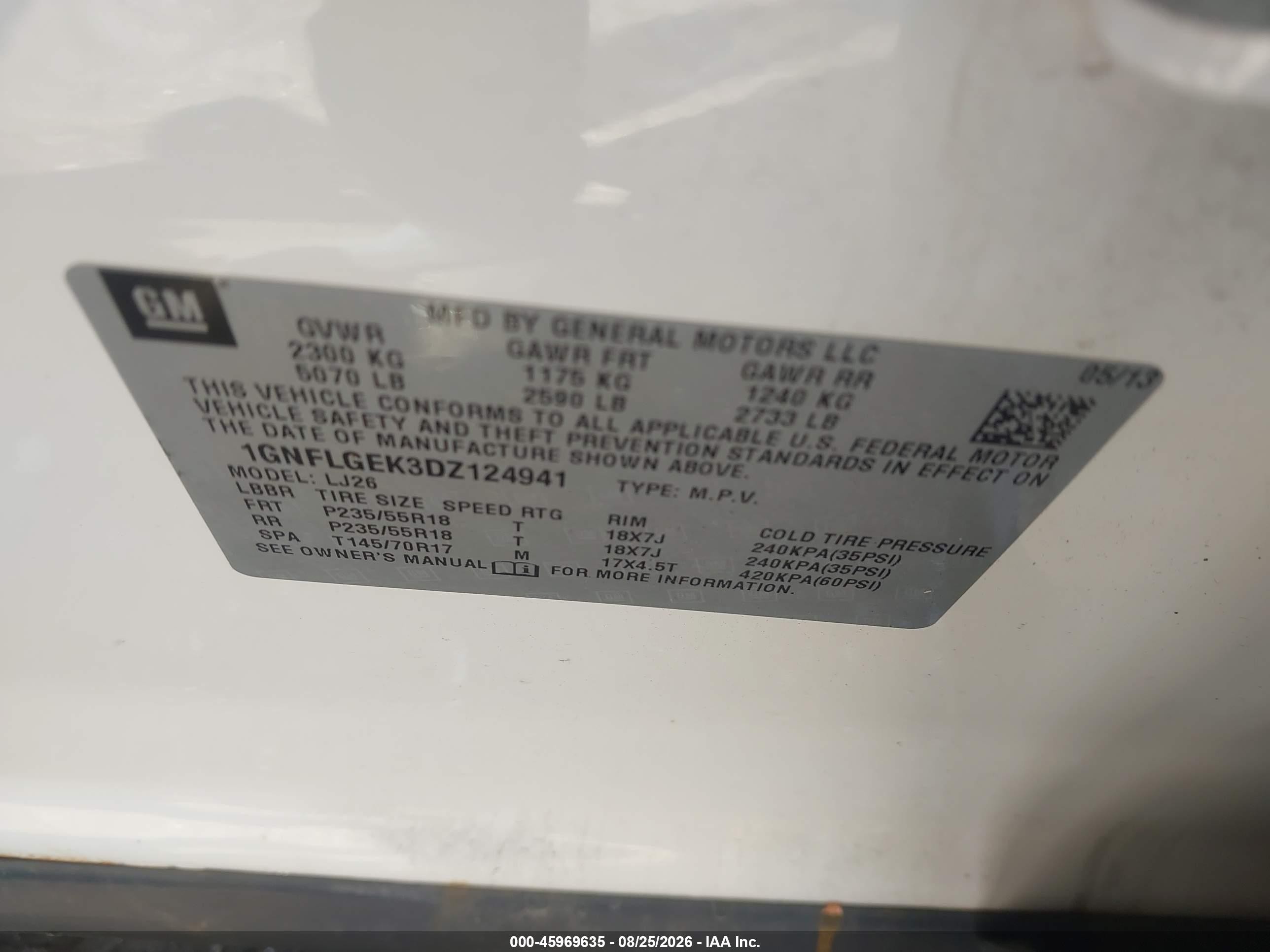 2013 Chevrolet Equinox Ltz White vin: 1GNFLGEK3DZ124941