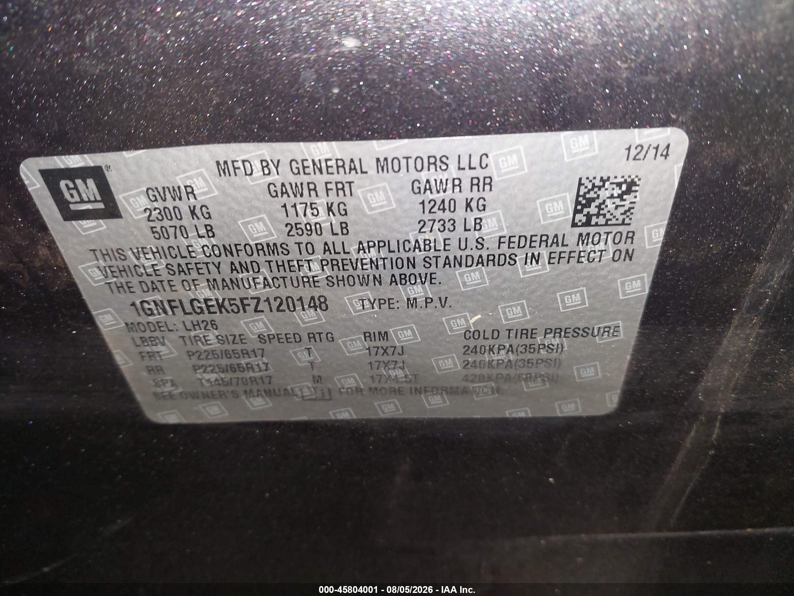 2015 Chevrolet Equinox Lt Gray vin: 1GNFLGEK5FZ120148