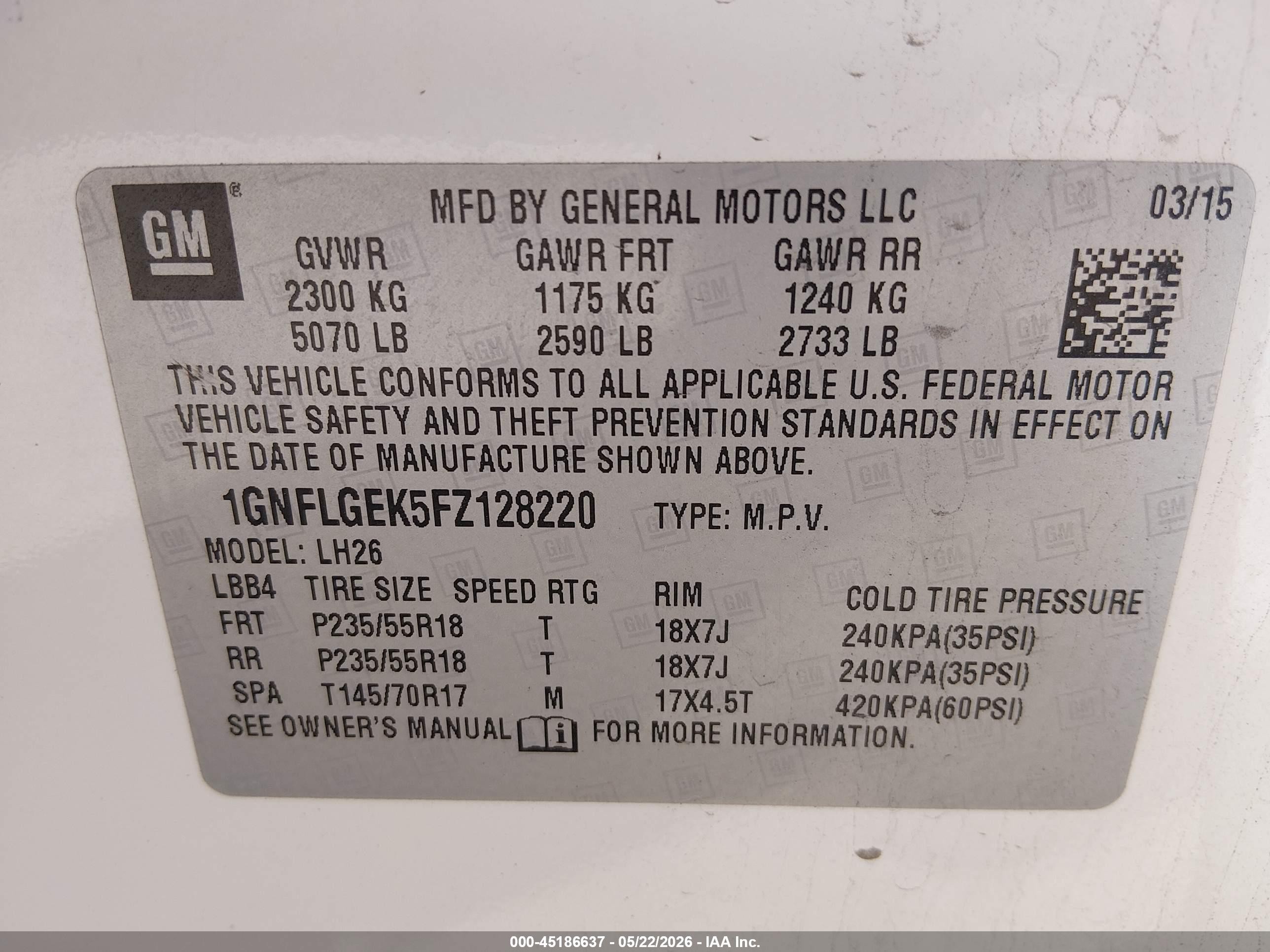 2015 Chevrolet Equinox 2lt White vin: 1GNFLGEK5FZ128220