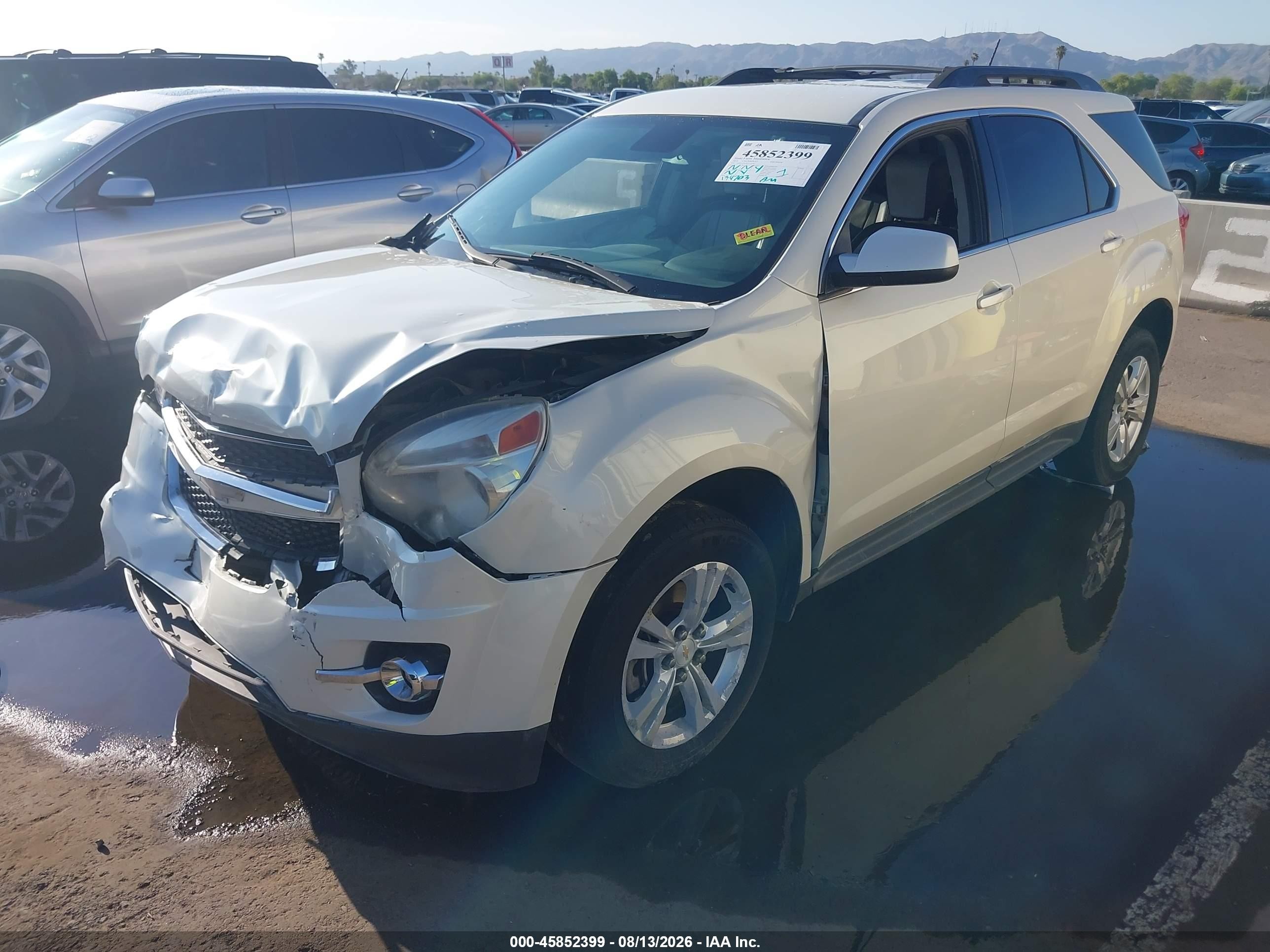 2014 Chevrolet Equinox Lt White vin: 1GNFLGEKXEZ122945