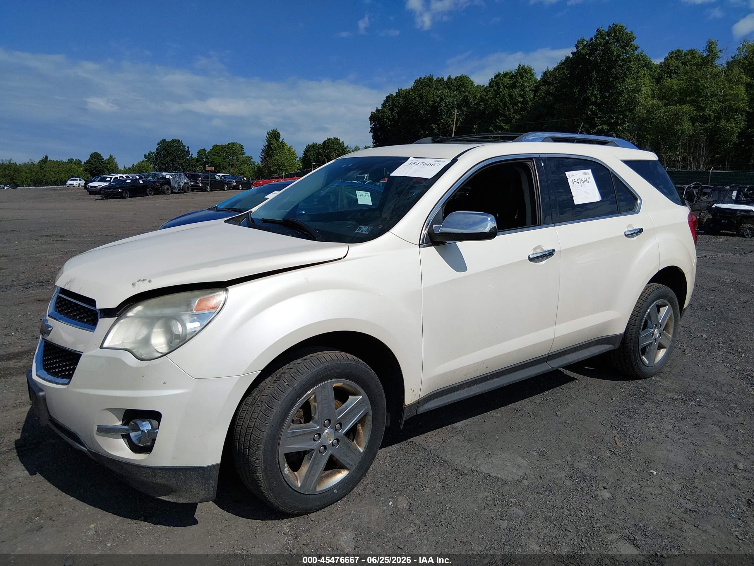 2015 Chevrolet Equinox Ltz White vin: 1GNFLHEKXFZ121463