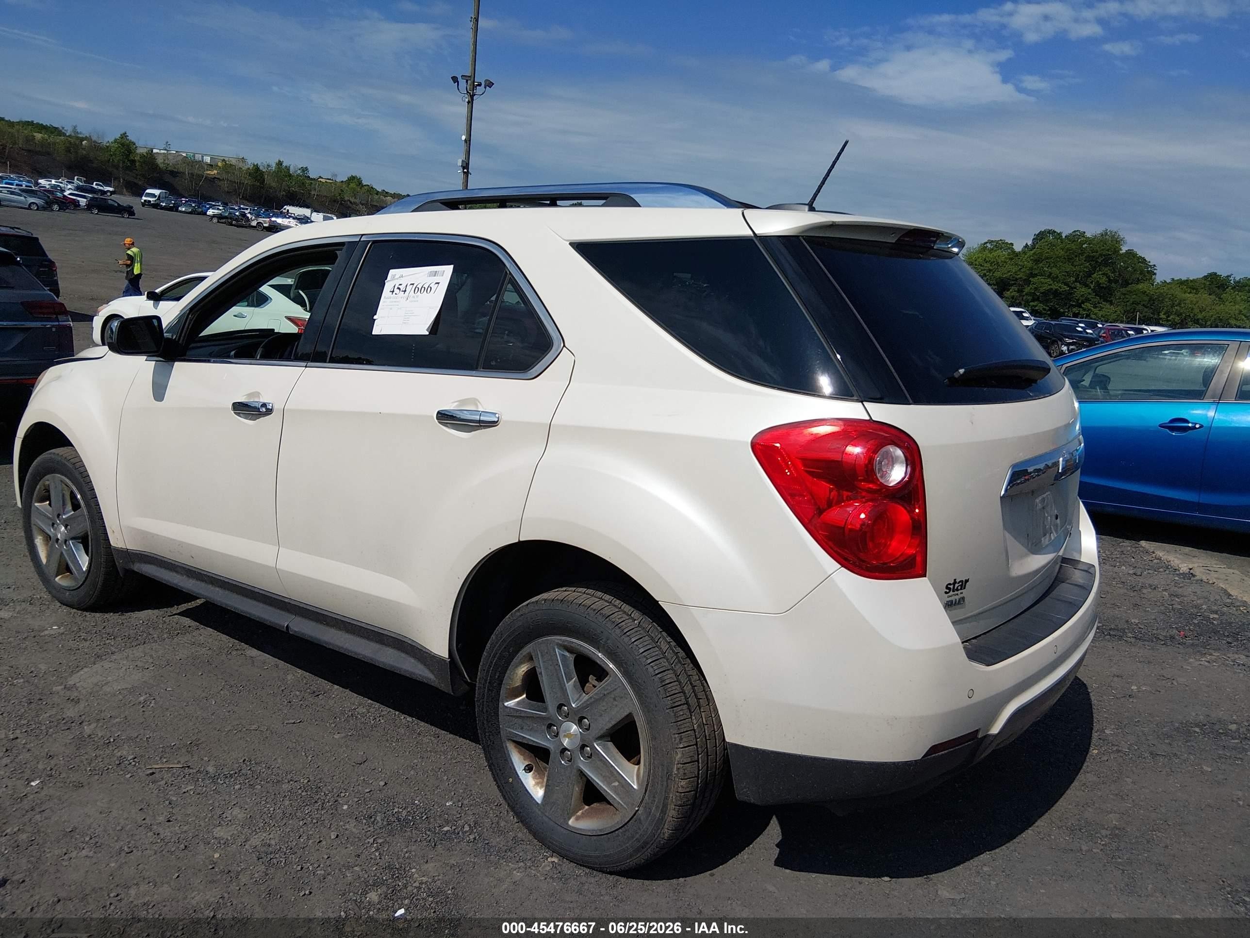 2015 Chevrolet Equinox Ltz White vin: 1GNFLHEKXFZ121463