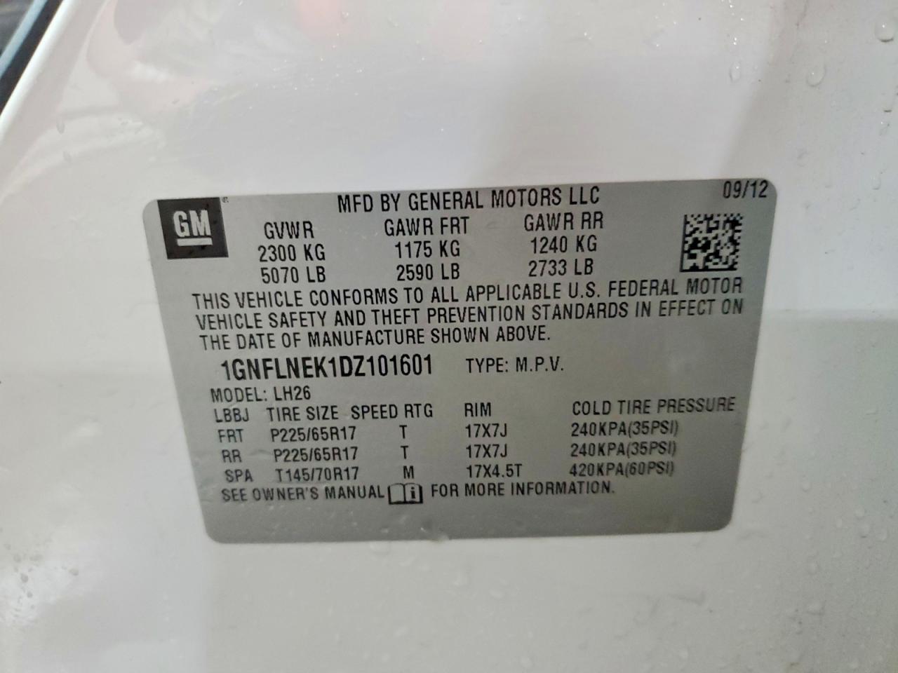 2013 Chevrolet Equinox Lt White vin: 1GNFLNEK1DZ101601