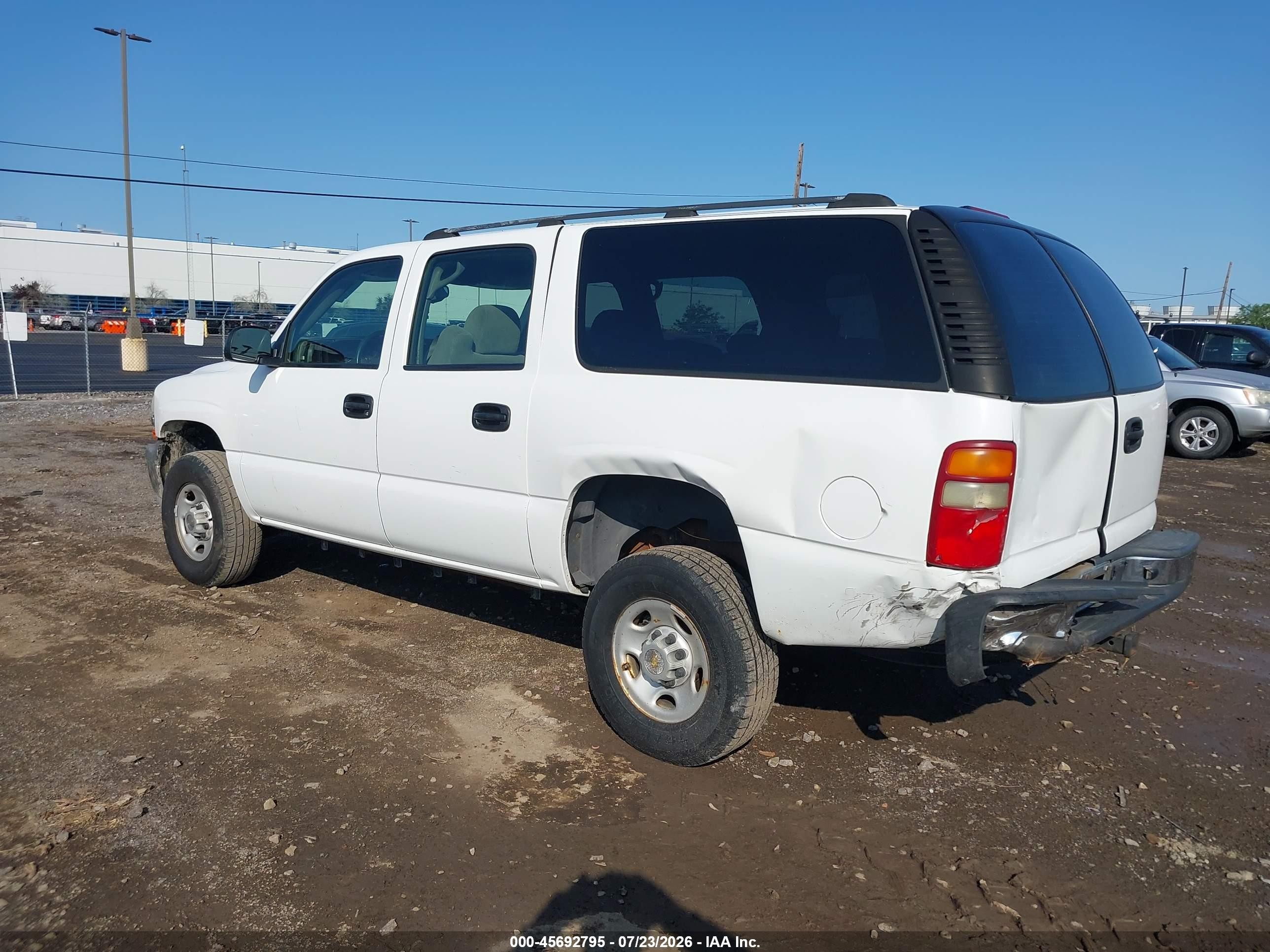 2003 Chevrolet Suburban 2500 Ls White vin: 1GNGC26U43R255172