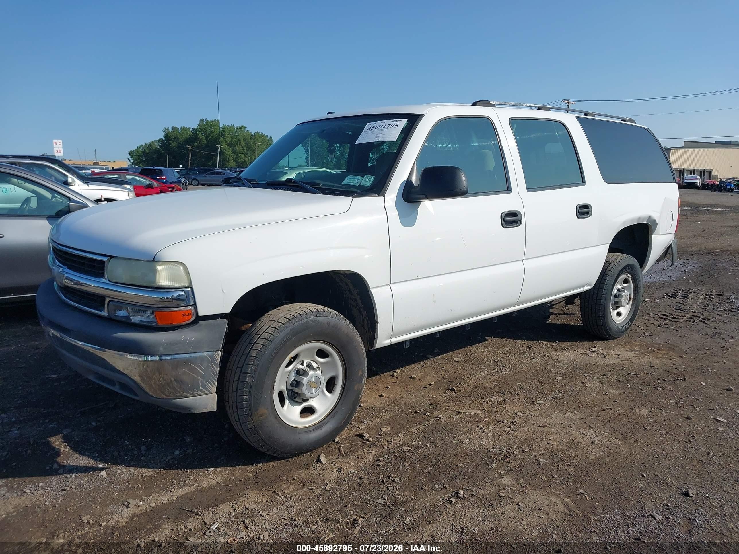 2003 Chevrolet Suburban 2500 Ls White vin: 1GNGC26U43R255172