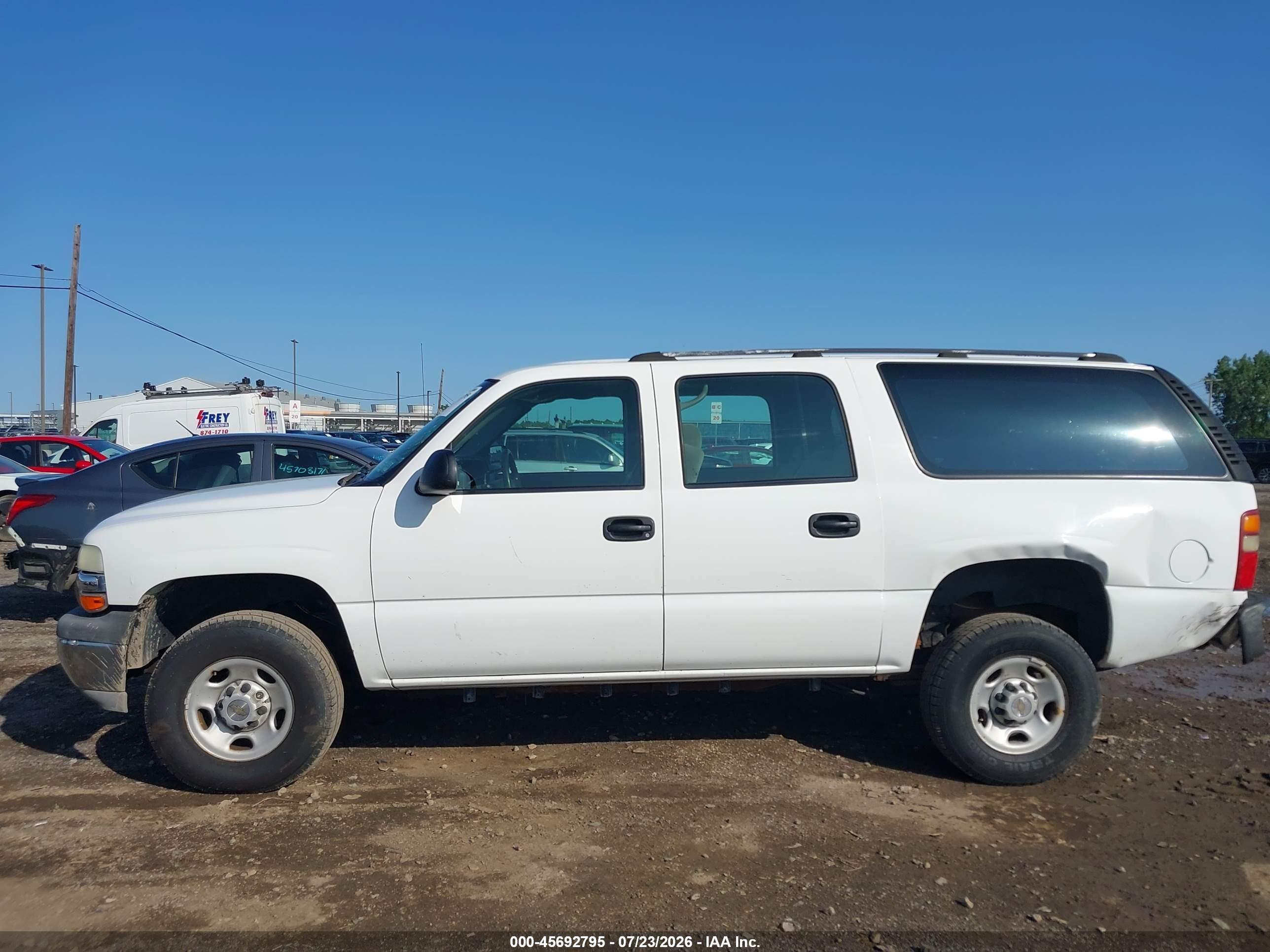 2003 Chevrolet Suburban 2500 Ls White vin: 1GNGC26U43R255172