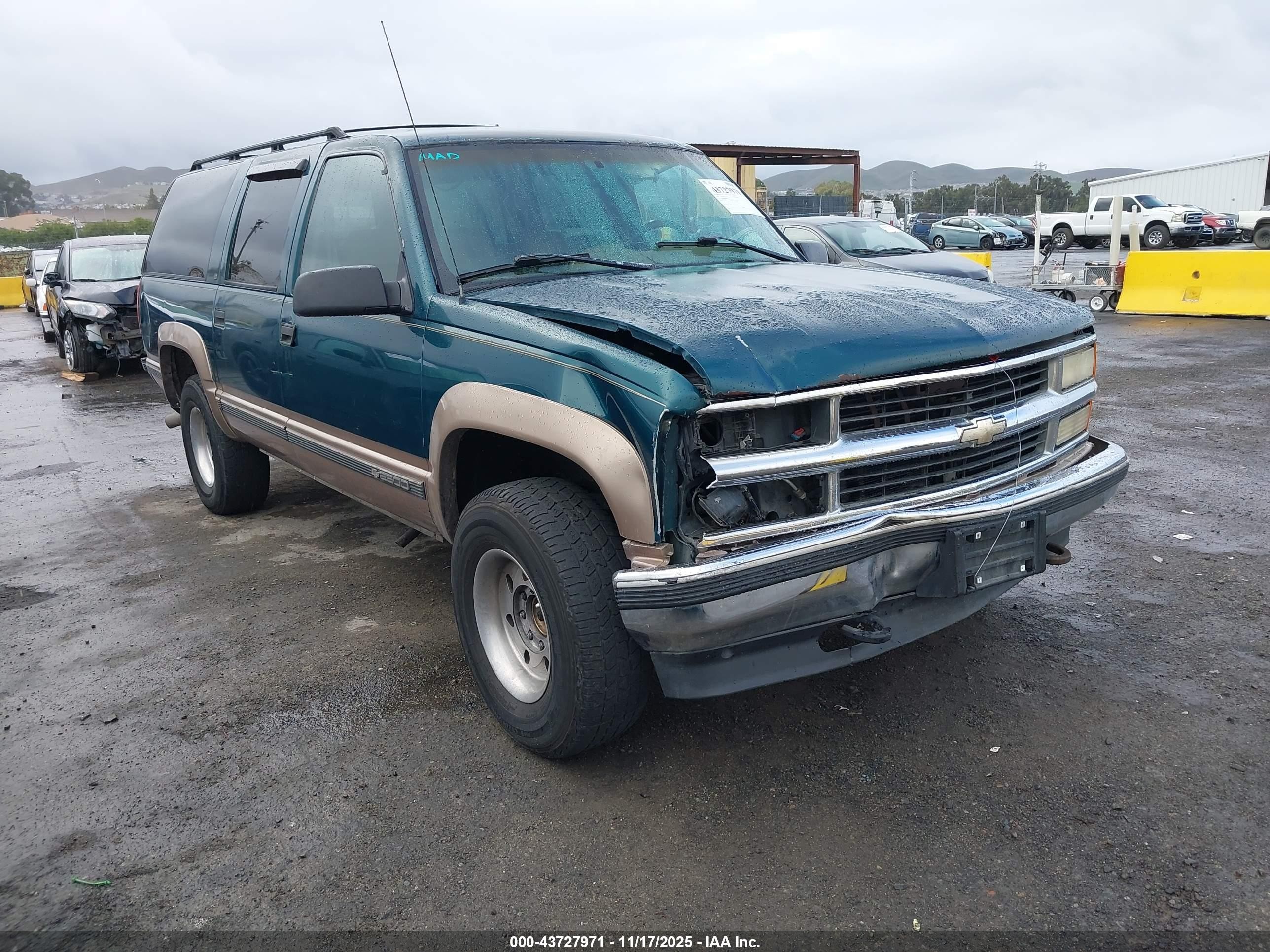 1995 Chevrolet Suburban K2500 Green vin: 1GNGK26K3SJ456415