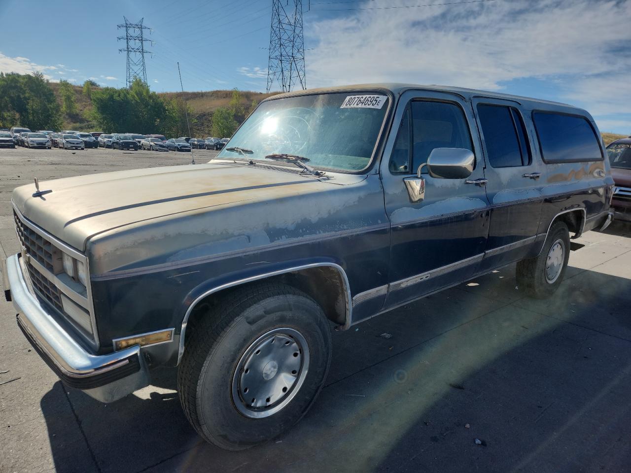 1989 Chevrolet Suburban R2500 Blue vin: 1GNGR26N7KF183553