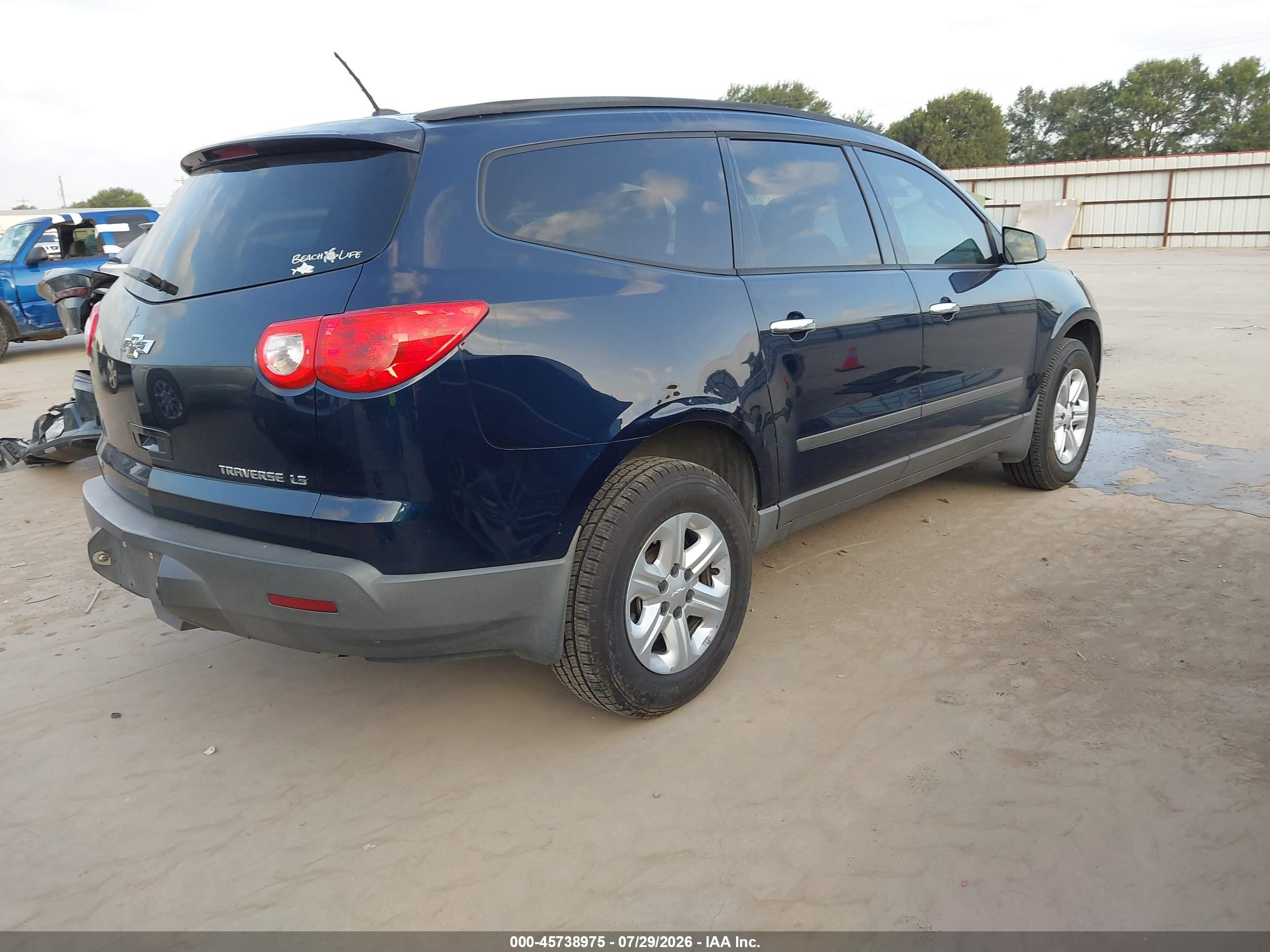2012 Chevrolet Traverse Ls Blue vin: 1GNKREED3CJ336965