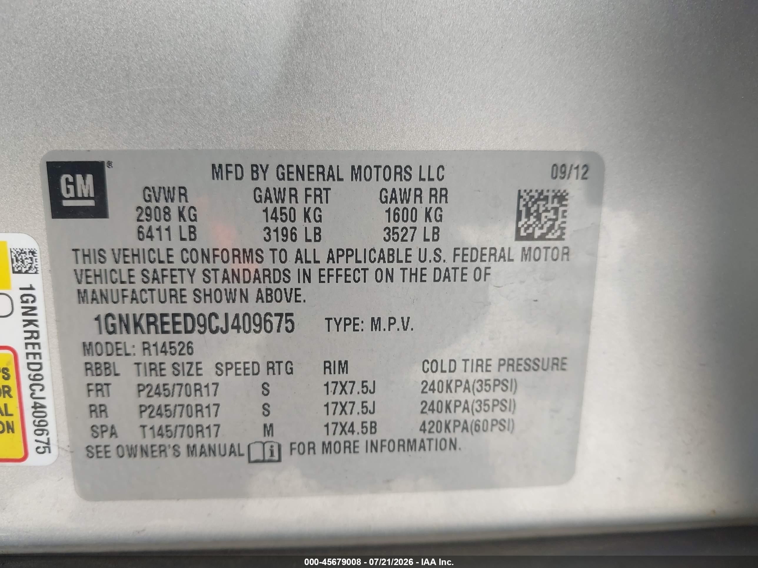 2012 Chevrolet Traverse Ls Silver vin: 1GNKREED9CJ409675