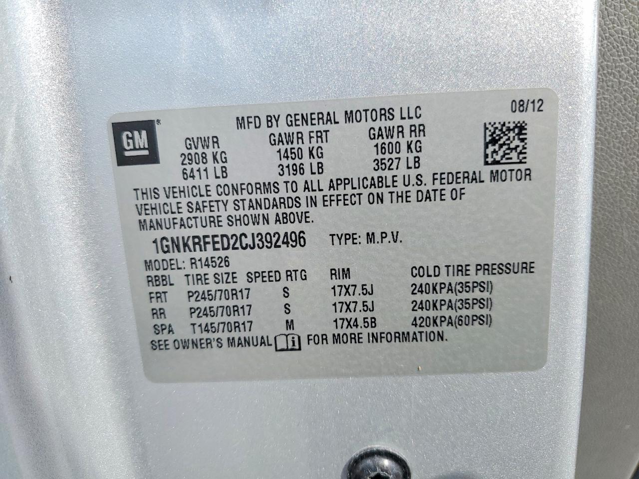 2012 Chevrolet Traverse Ls Silver vin: 1GNKRFED2CJ392496