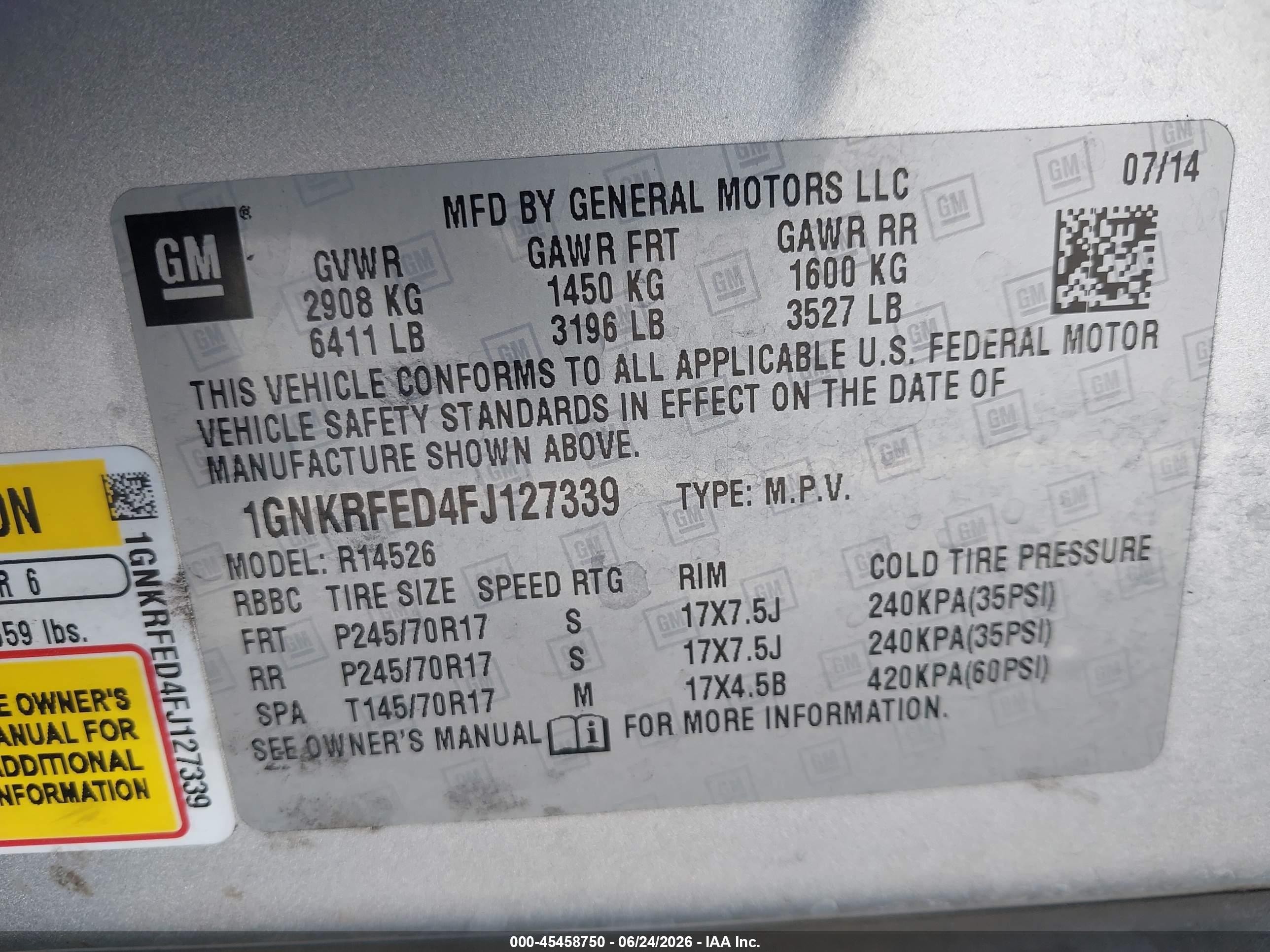 2015 Chevrolet Traverse Ls Silver vin: 1GNKRFED4FJ127339