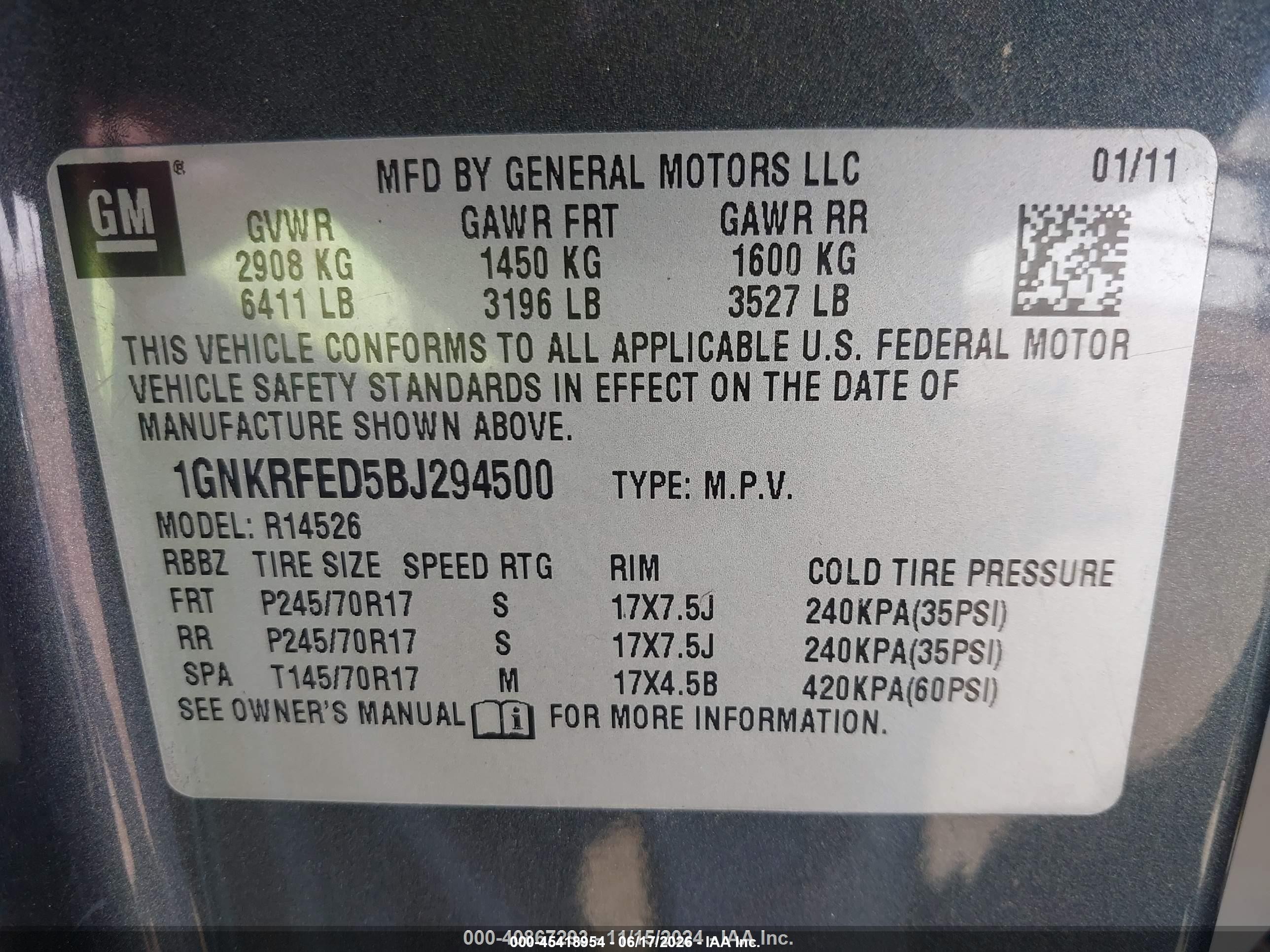 2011 Chevrolet Traverse Ls Gray vin: 1GNKRFED5BJ294500