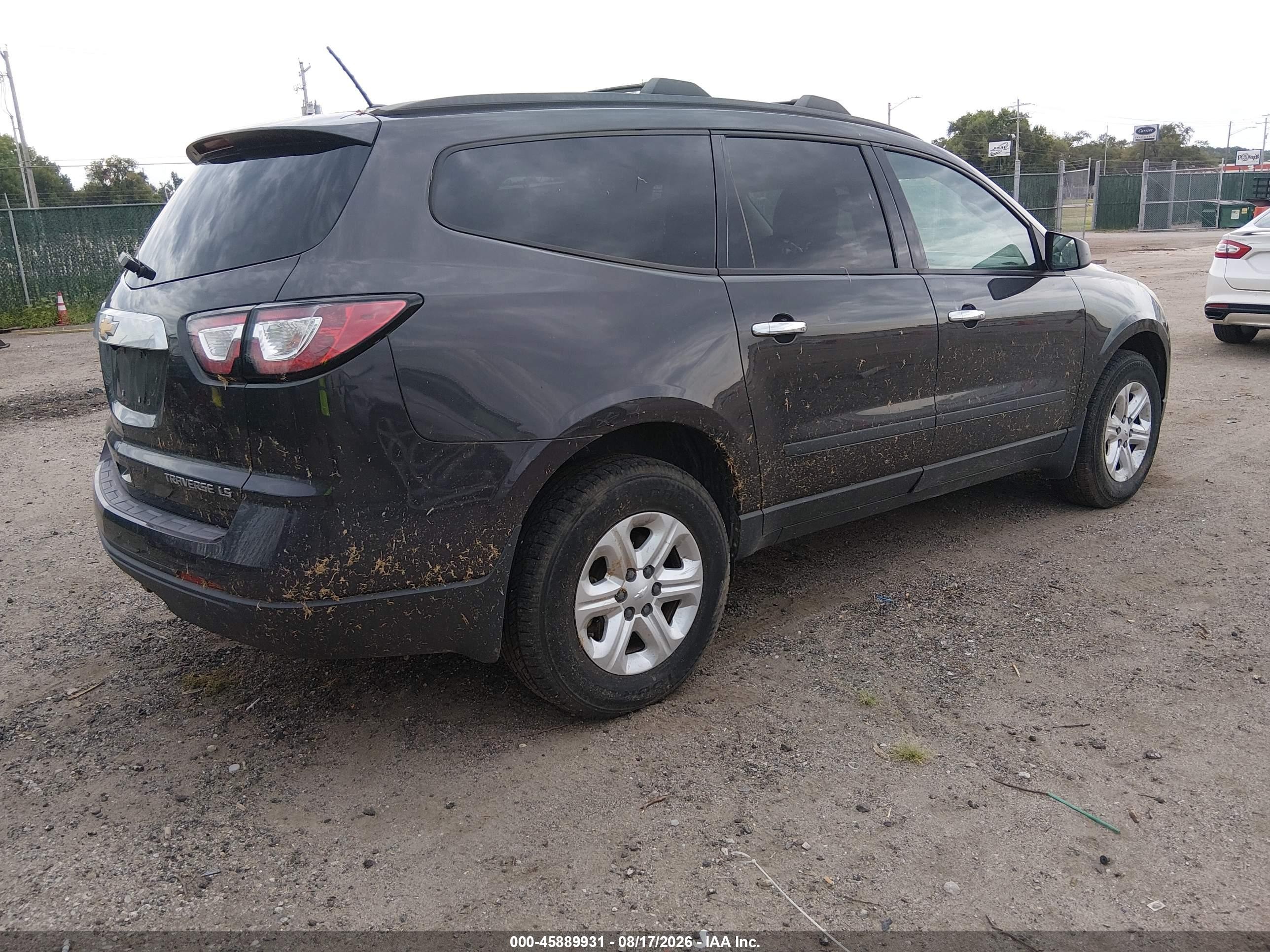 2015 Chevrolet Traverse Ls Black vin: 1GNKRFED5FJ248199