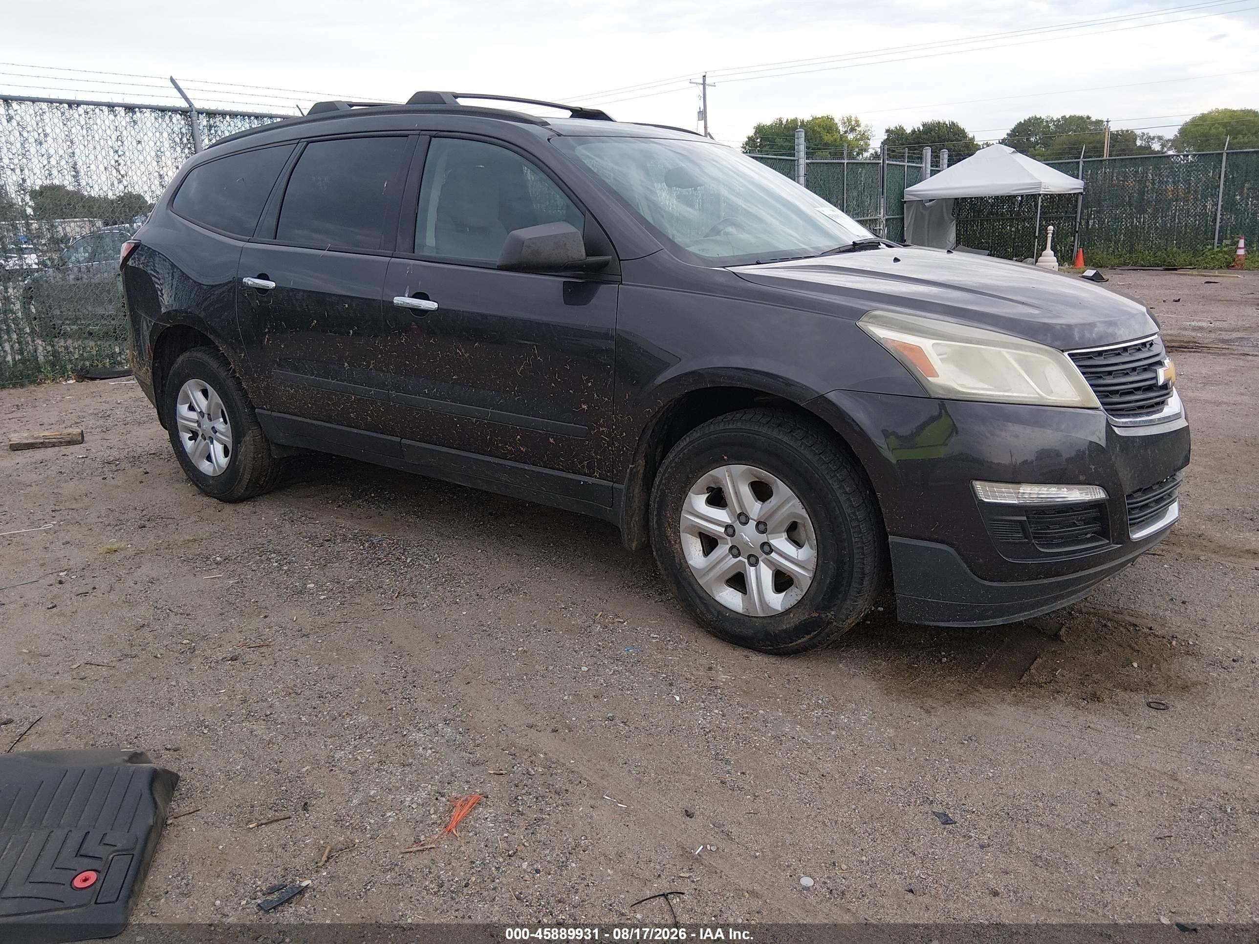 2015 Chevrolet Traverse Ls Black vin: 1GNKRFED5FJ248199