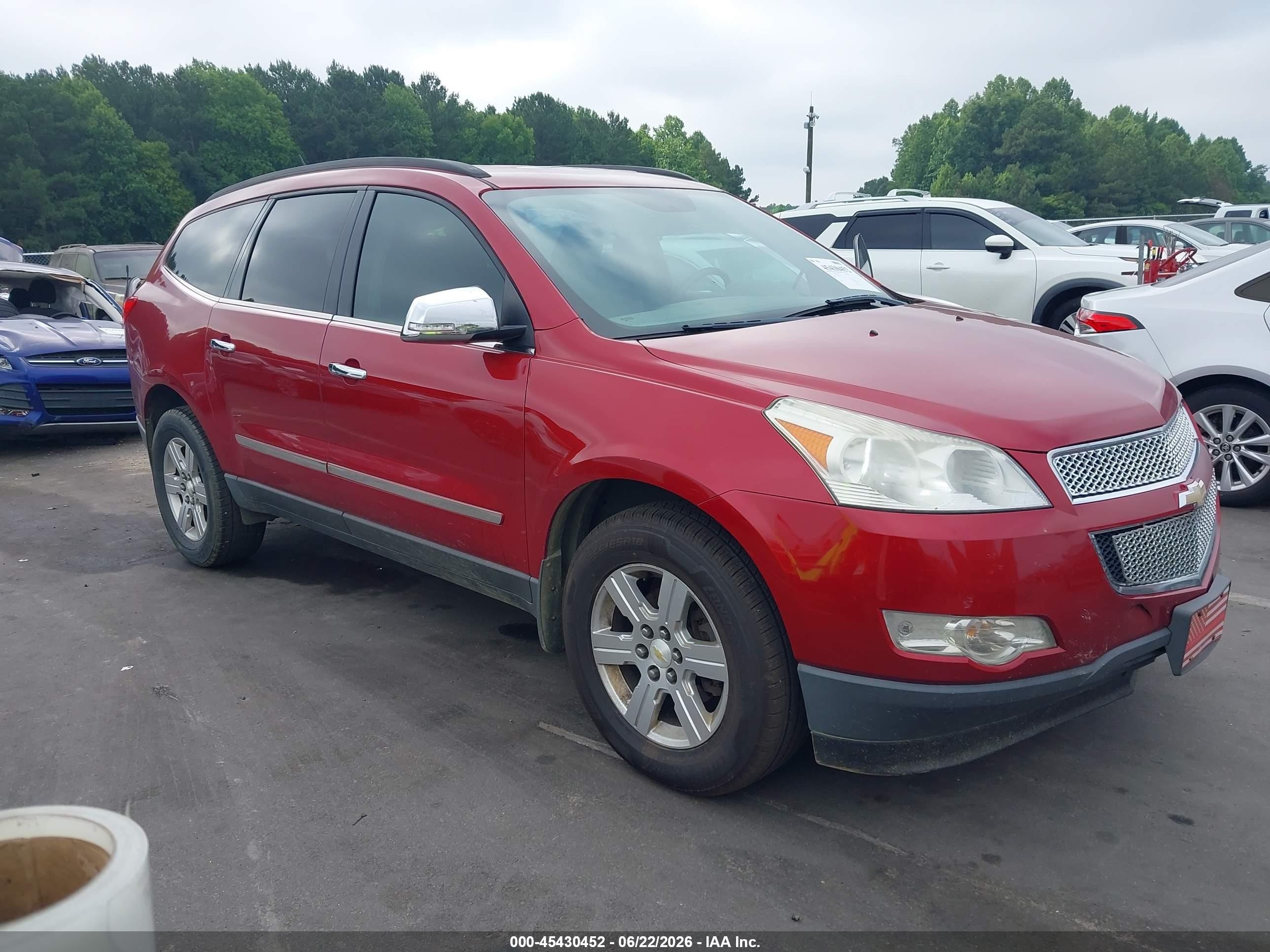 2012 Chevrolet Traverse Lt W/1lt Burgundy vin: 1GNKRGED2CJ171003