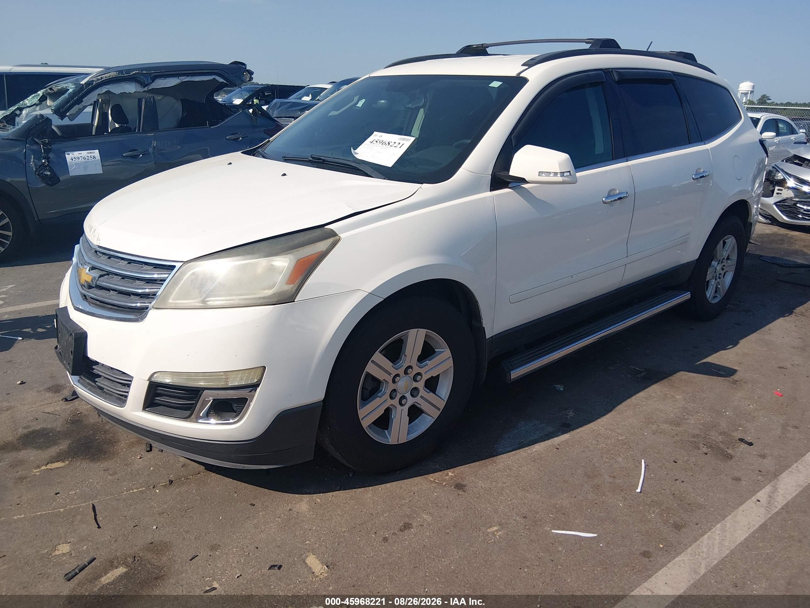 2014 Chevrolet Traverse Lt White vin: 1GNKRGKD2EJ345532