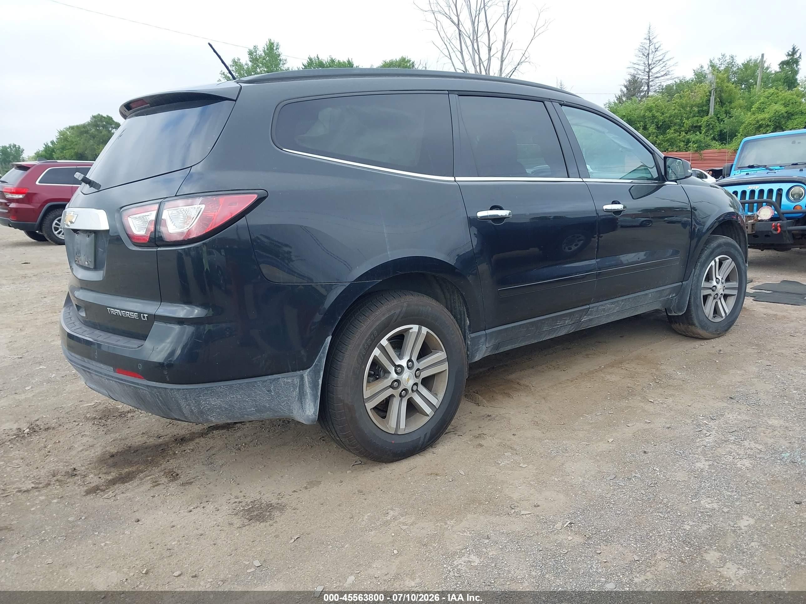 2015 Chevrolet Traverse Lt Черный vin: 1GNKRGKD7FJ279500
