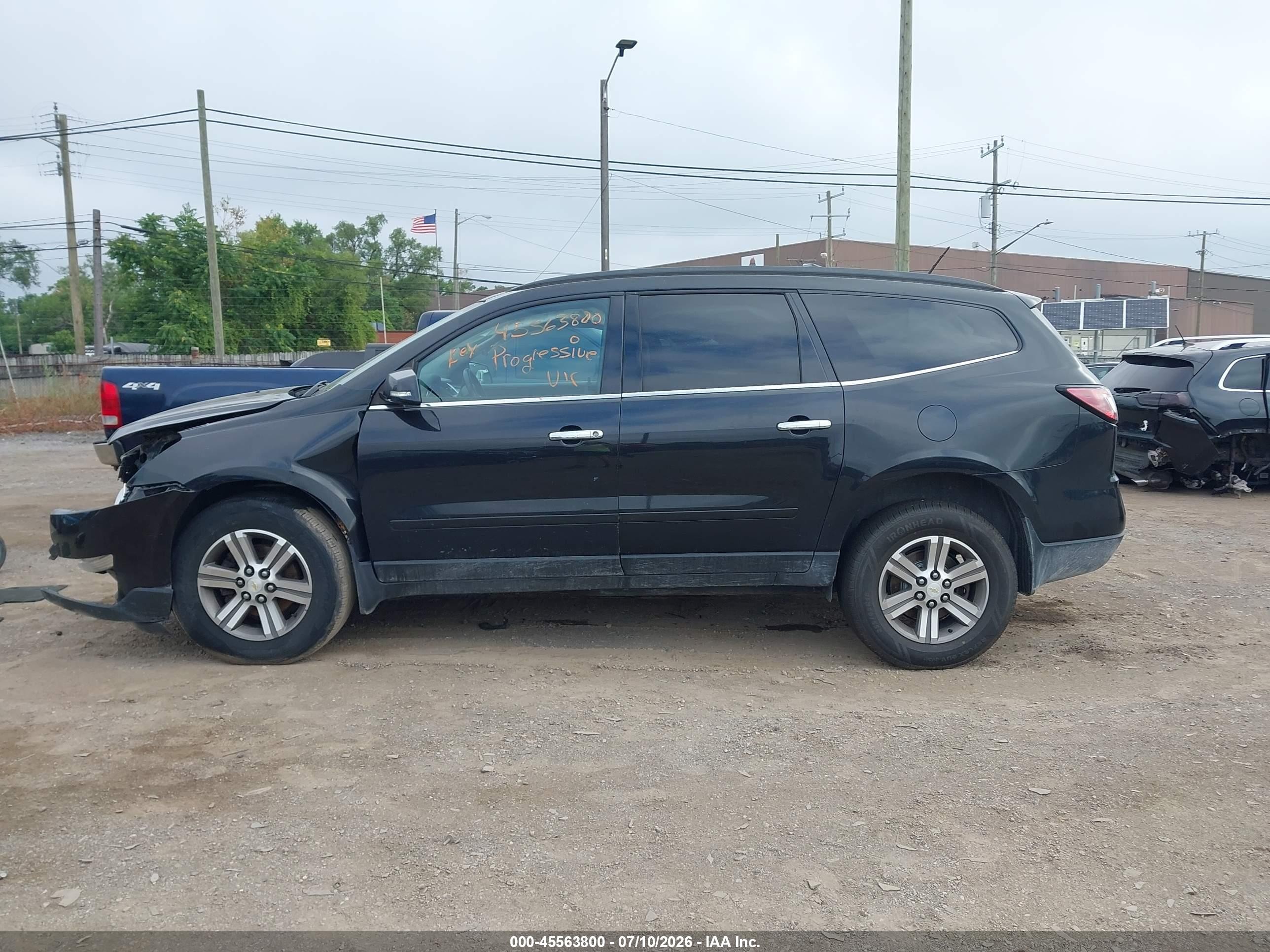 2015 Chevrolet Traverse Lt Черный vin: 1GNKRGKD7FJ279500