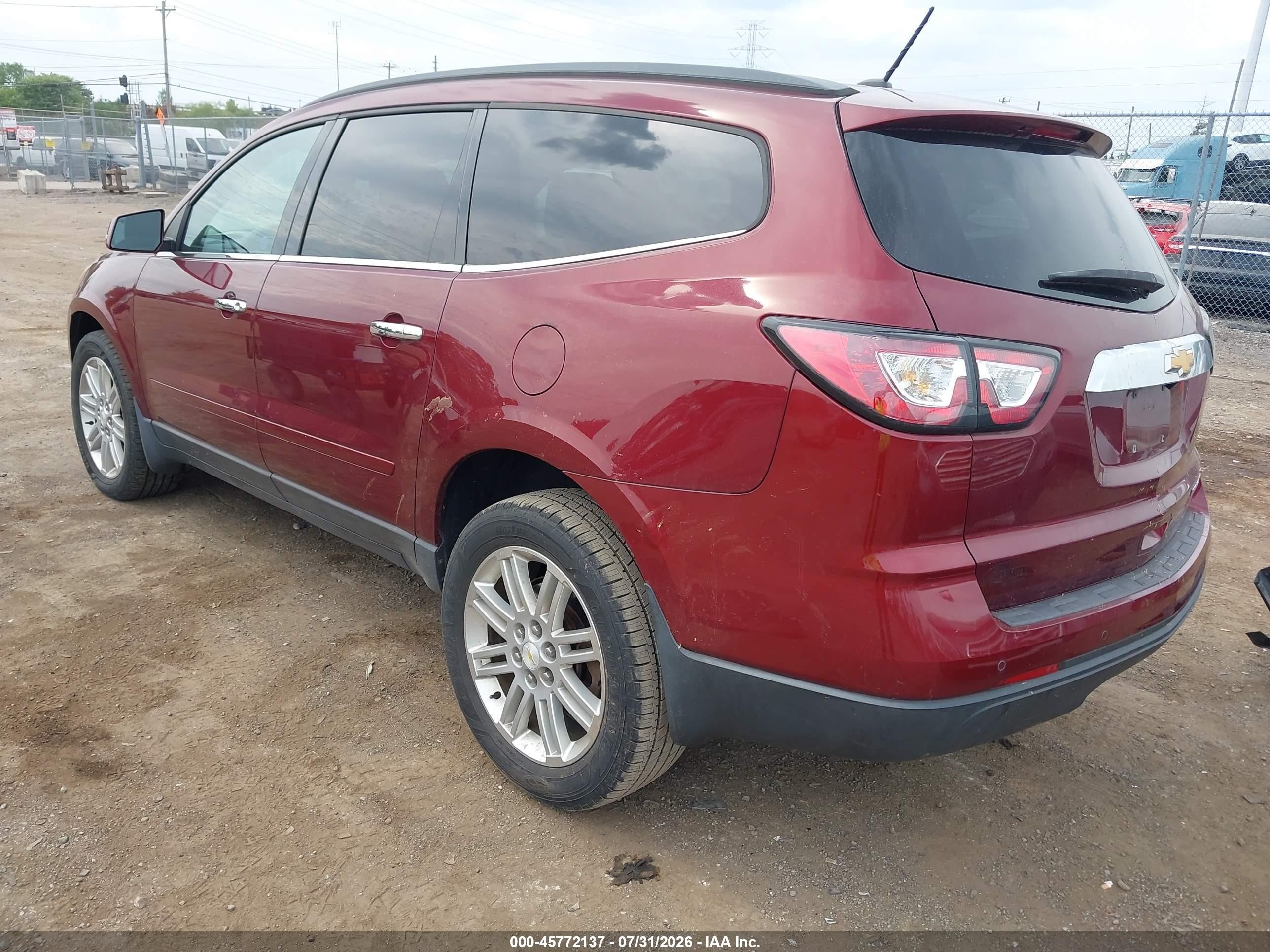 2015 Chevrolet Traverse Lt Burgundy vin: 1GNKRGKD7FJ361534