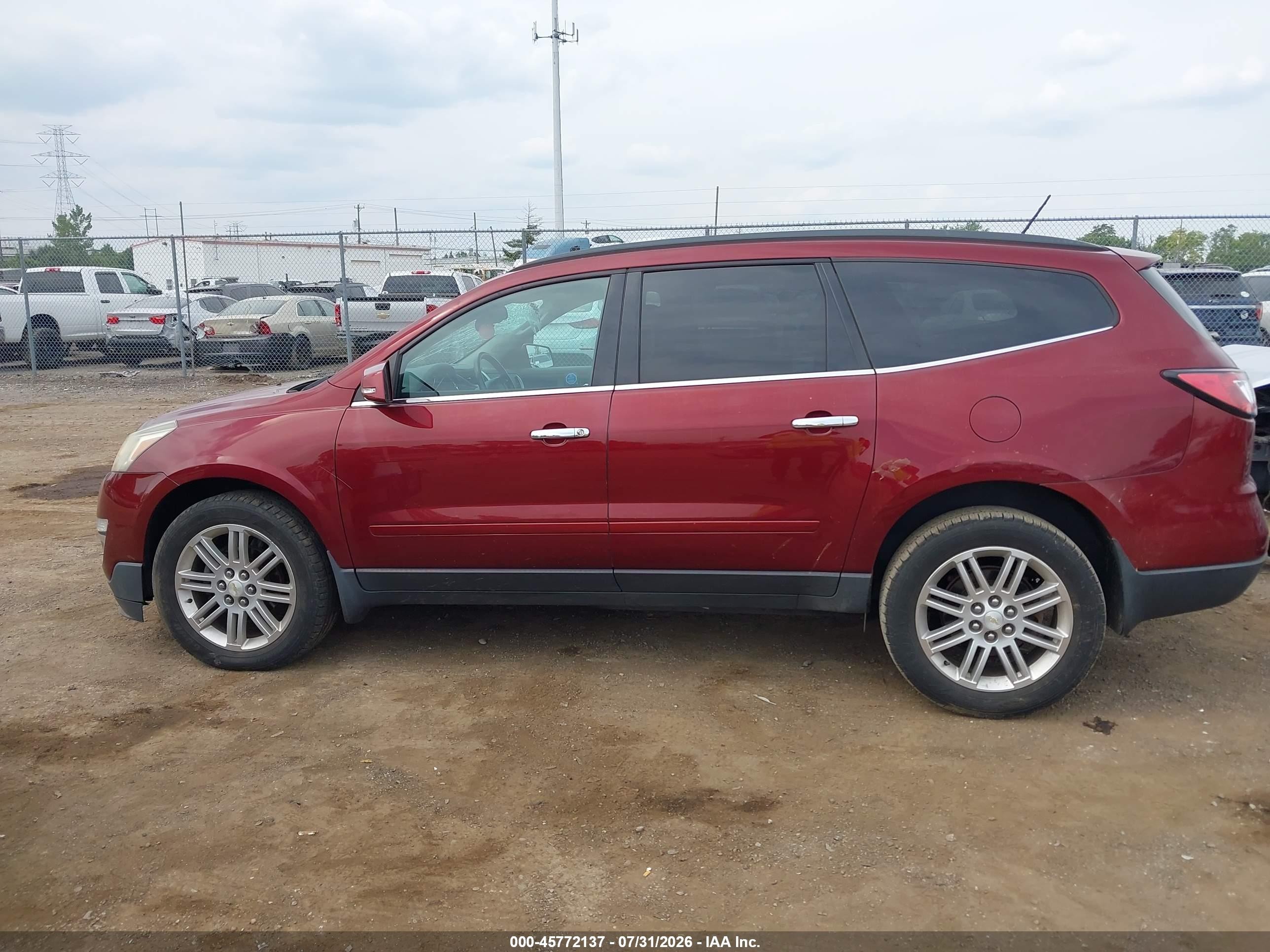 2015 Chevrolet Traverse Lt Burgundy vin: 1GNKRGKD7FJ361534