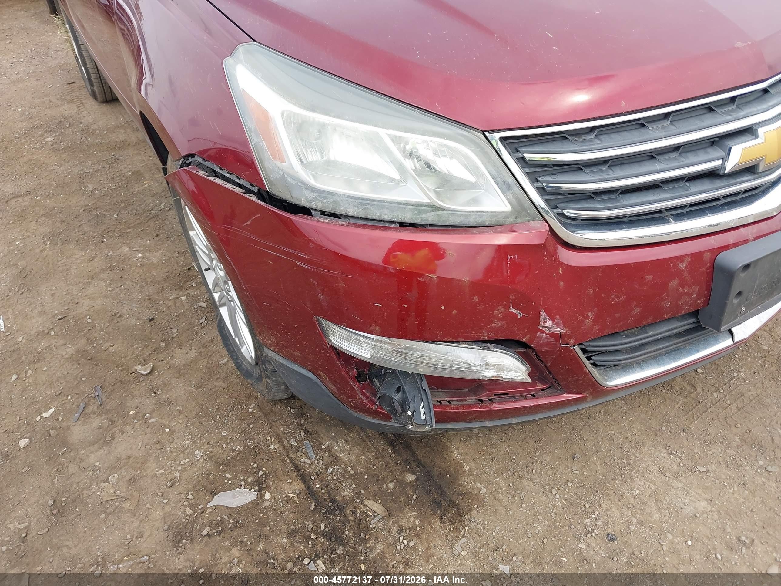 2015 Chevrolet Traverse Lt Burgundy vin: 1GNKRGKD7FJ361534