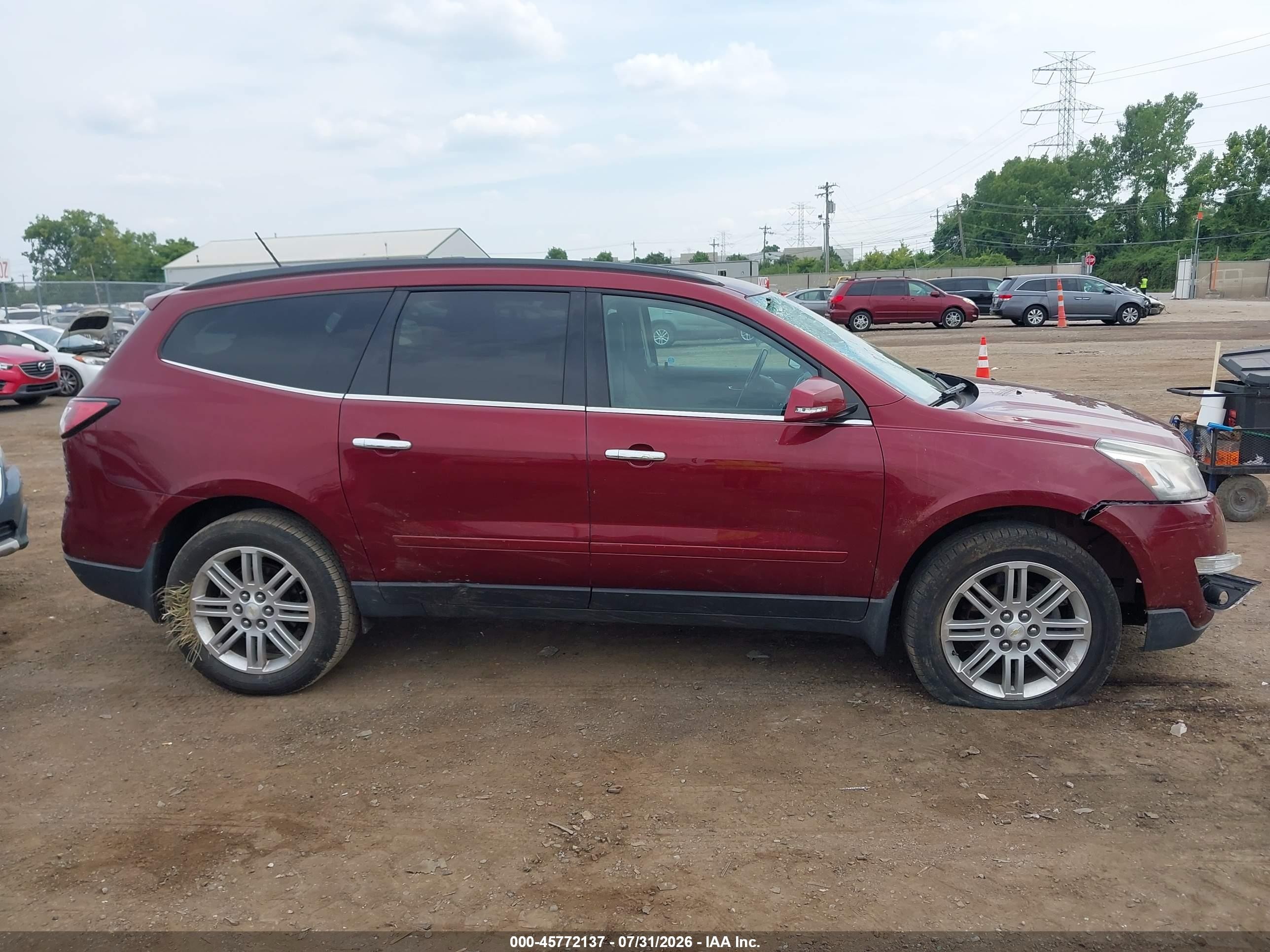 2015 Chevrolet Traverse Lt Burgundy vin: 1GNKRGKD7FJ361534