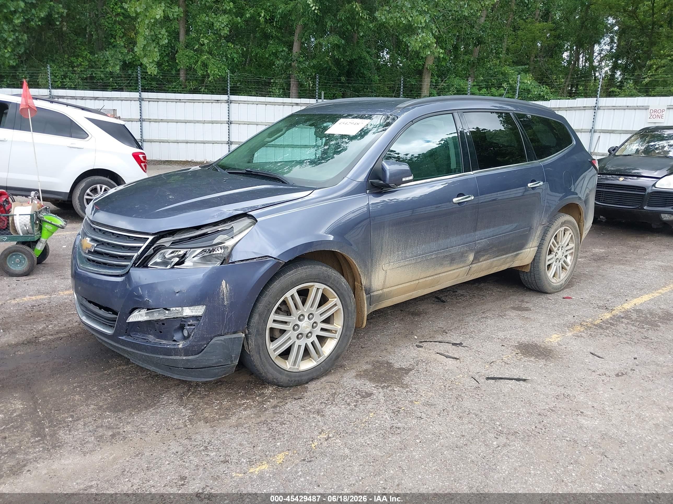 2014 Chevrolet Traverse 1lt Blue vin: 1GNKRGKD8EJ239148
