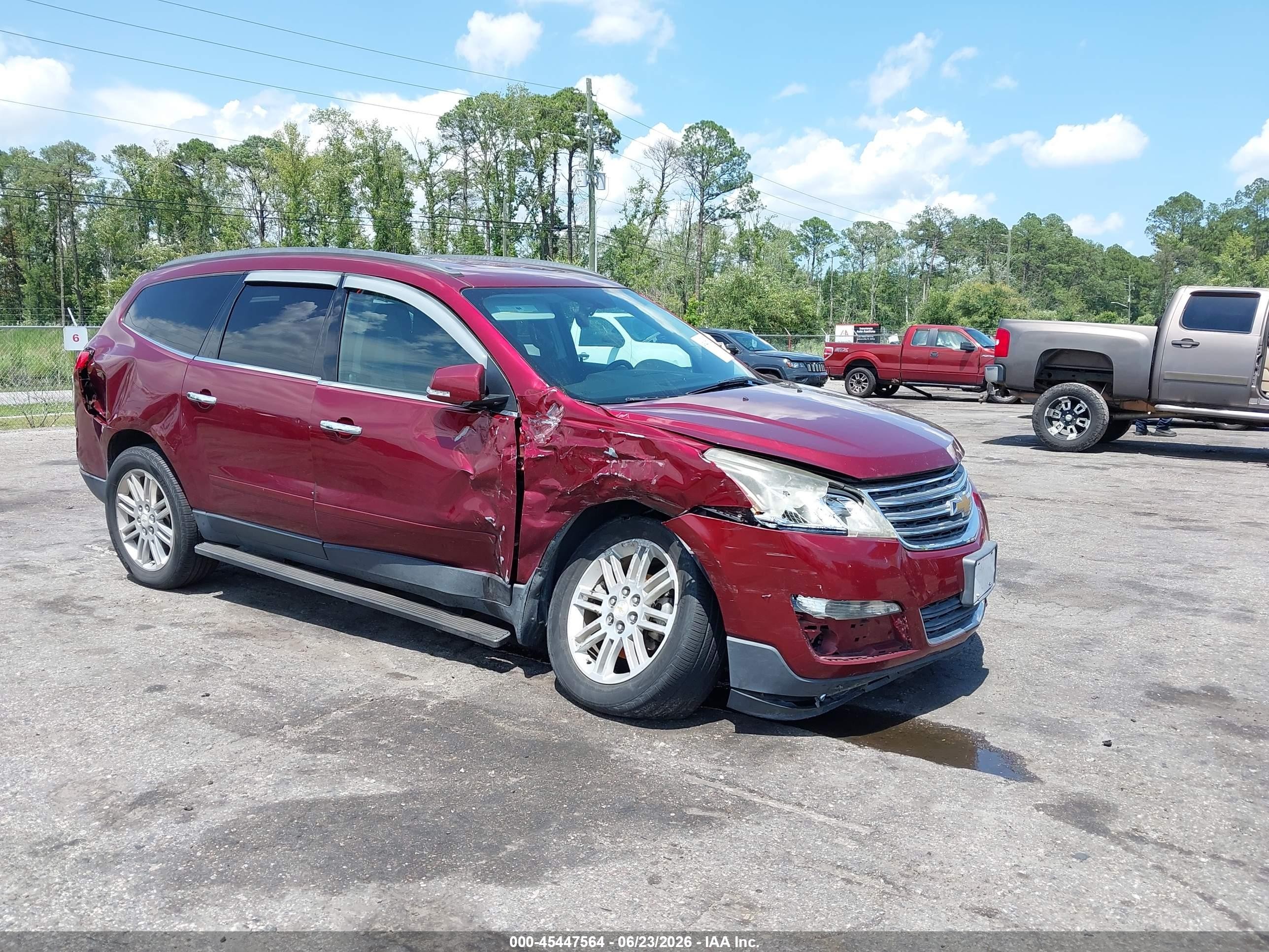2015 Chevrolet Traverse Lt Red vin: 1GNKRGKDXFJ356800