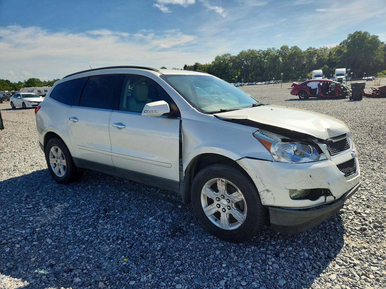 2012 Chevrolet Traverse Lt White vin: 1GNKRJED3CJ361552