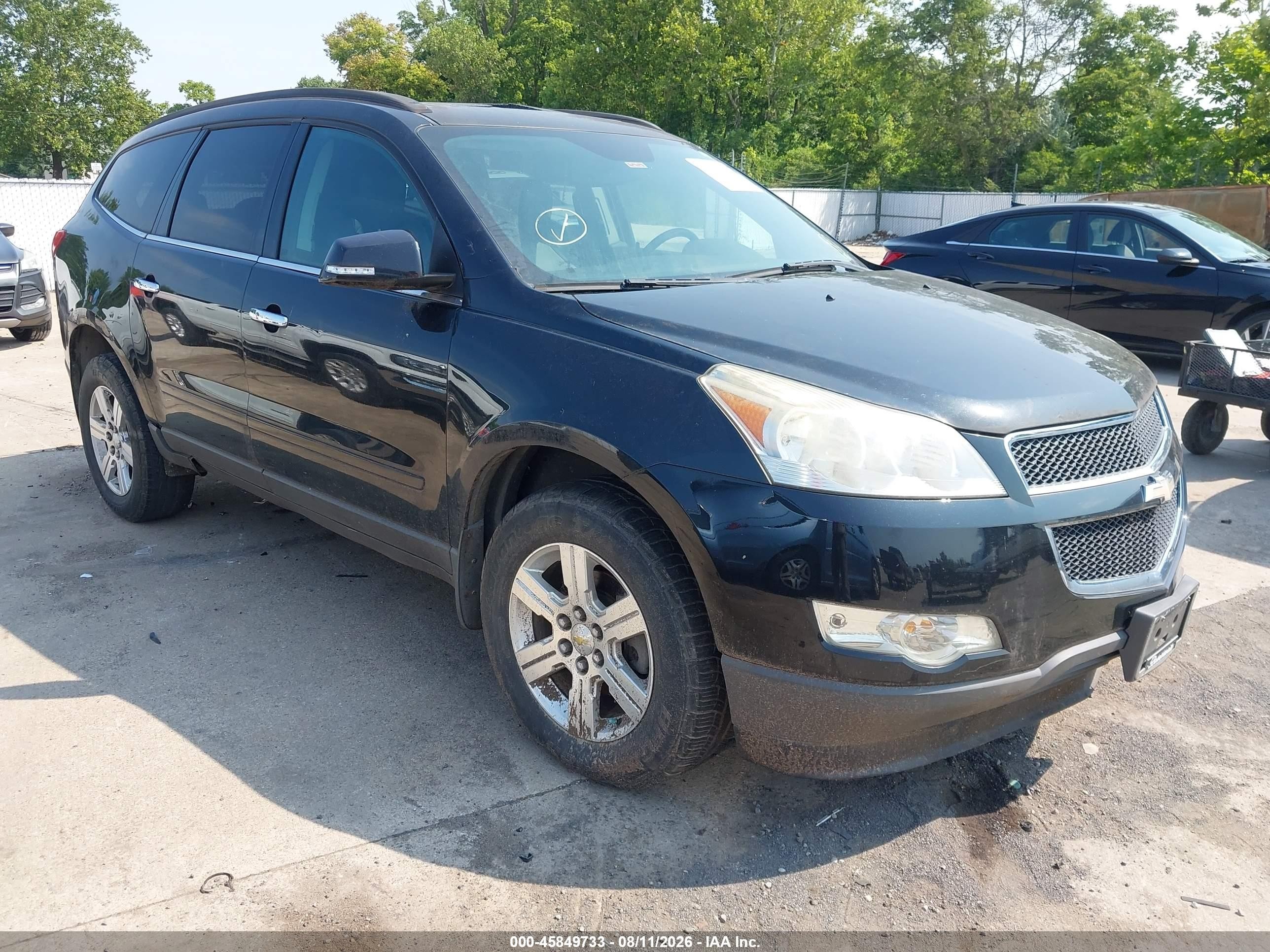 2012 Chevrolet Traverse Lt W/2lt Black vin: 1GNKRJED9CJ271631
