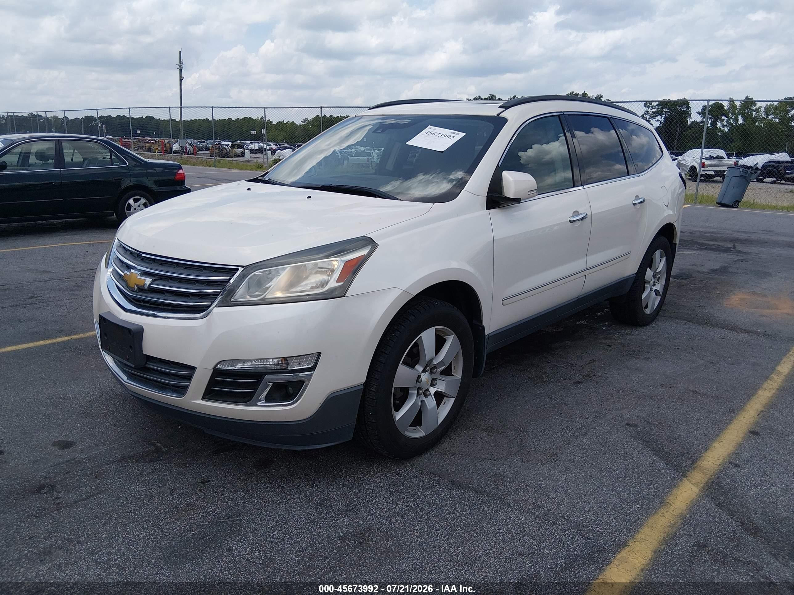 2015 Chevrolet Traverse Ltz Белый vin: 1GNKRJKDXFJ233155