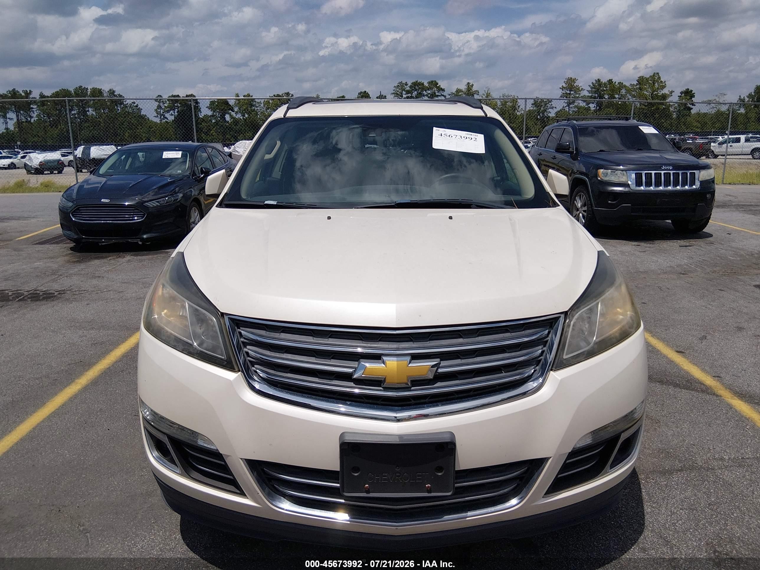 2015 Chevrolet Traverse Ltz Белый vin: 1GNKRJKDXFJ233155