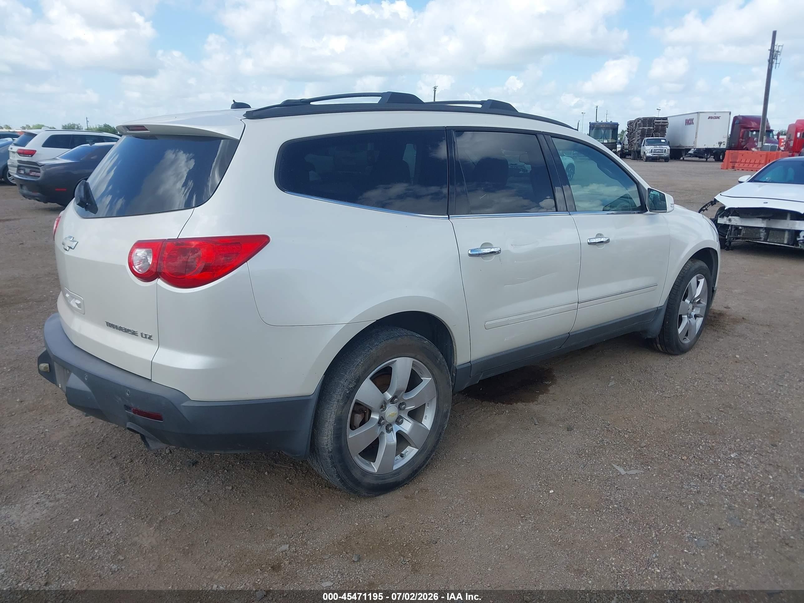 2011 Chevrolet Traverse Ltz White vin: 1GNKRLED9BJ414703