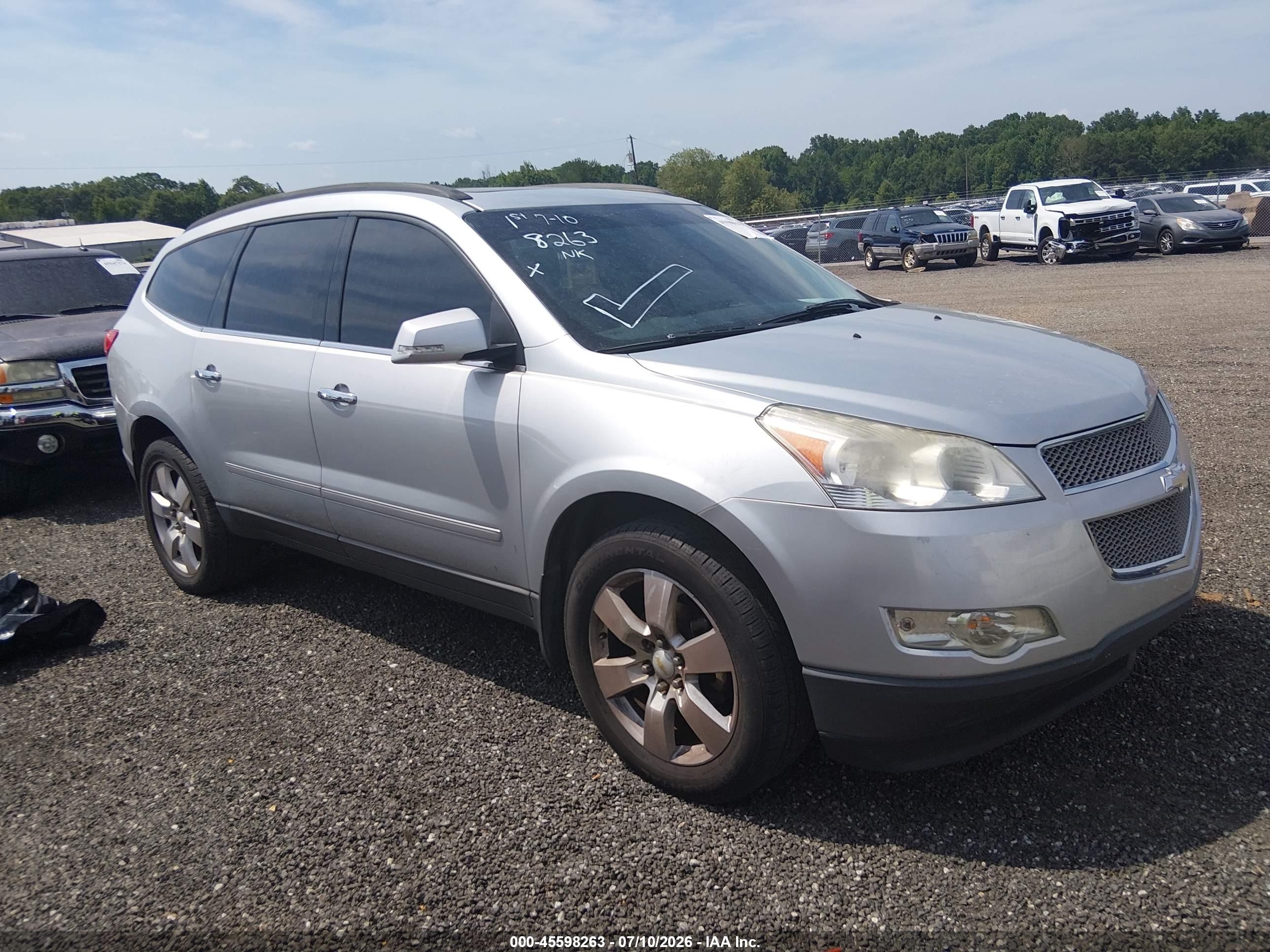 2012 Chevrolet Traverse Ltz Silver vin: 1GNKRLED9CJ219945