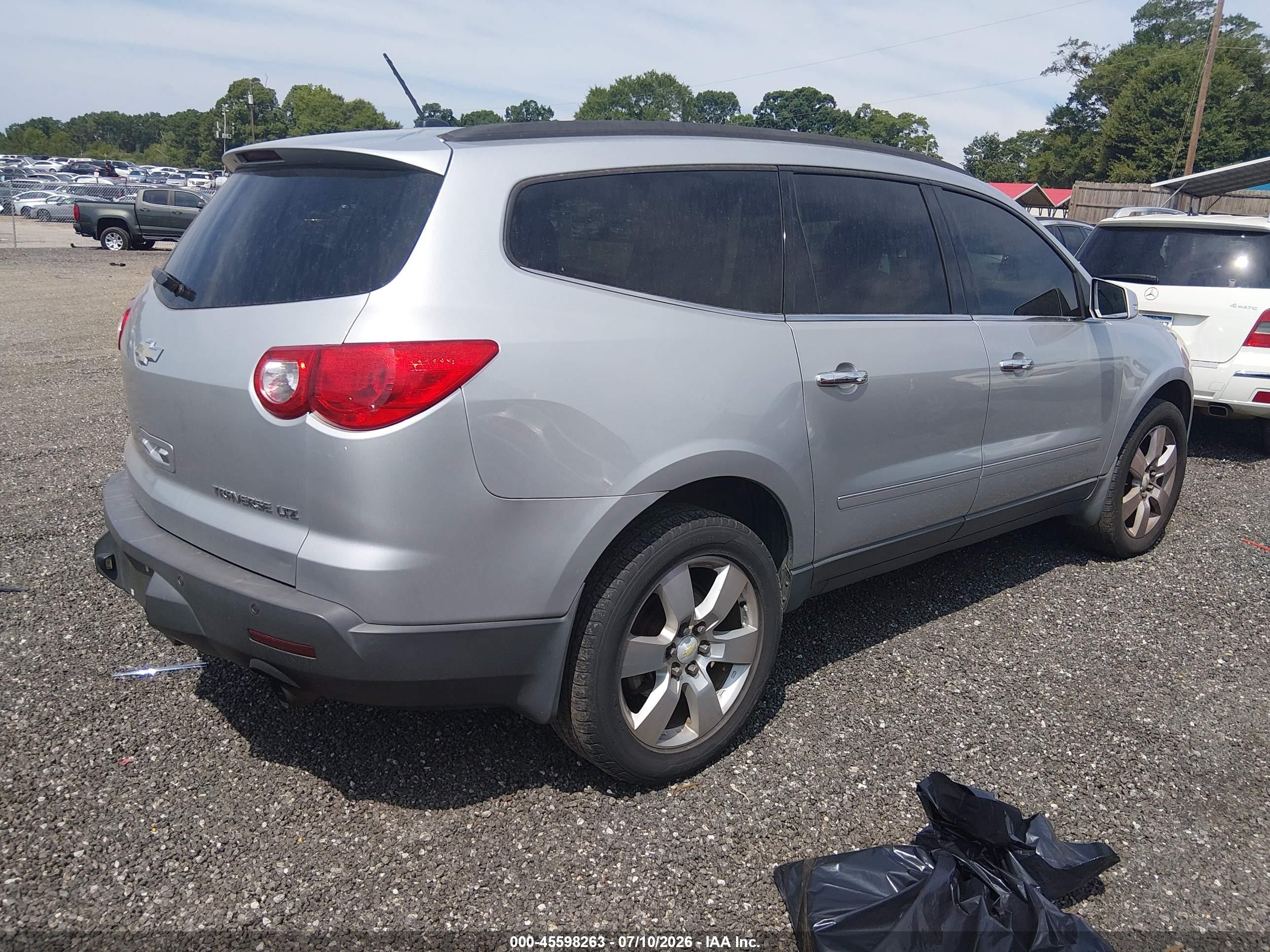 2012 Chevrolet Traverse Ltz Silver vin: 1GNKRLED9CJ219945