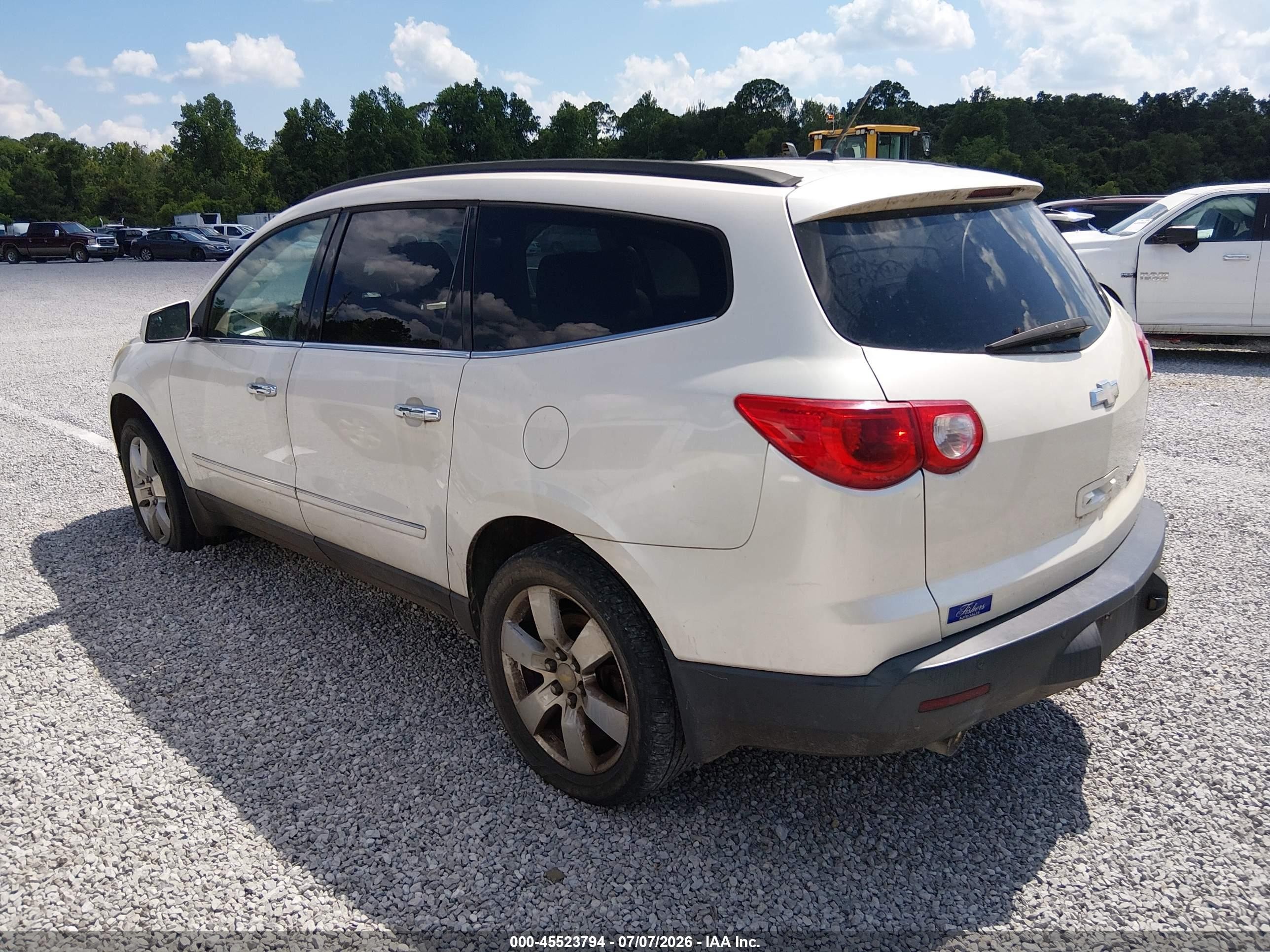 2012 Chevrolet Traverse Ltz White vin: 1GNKRLEDXCJ166348