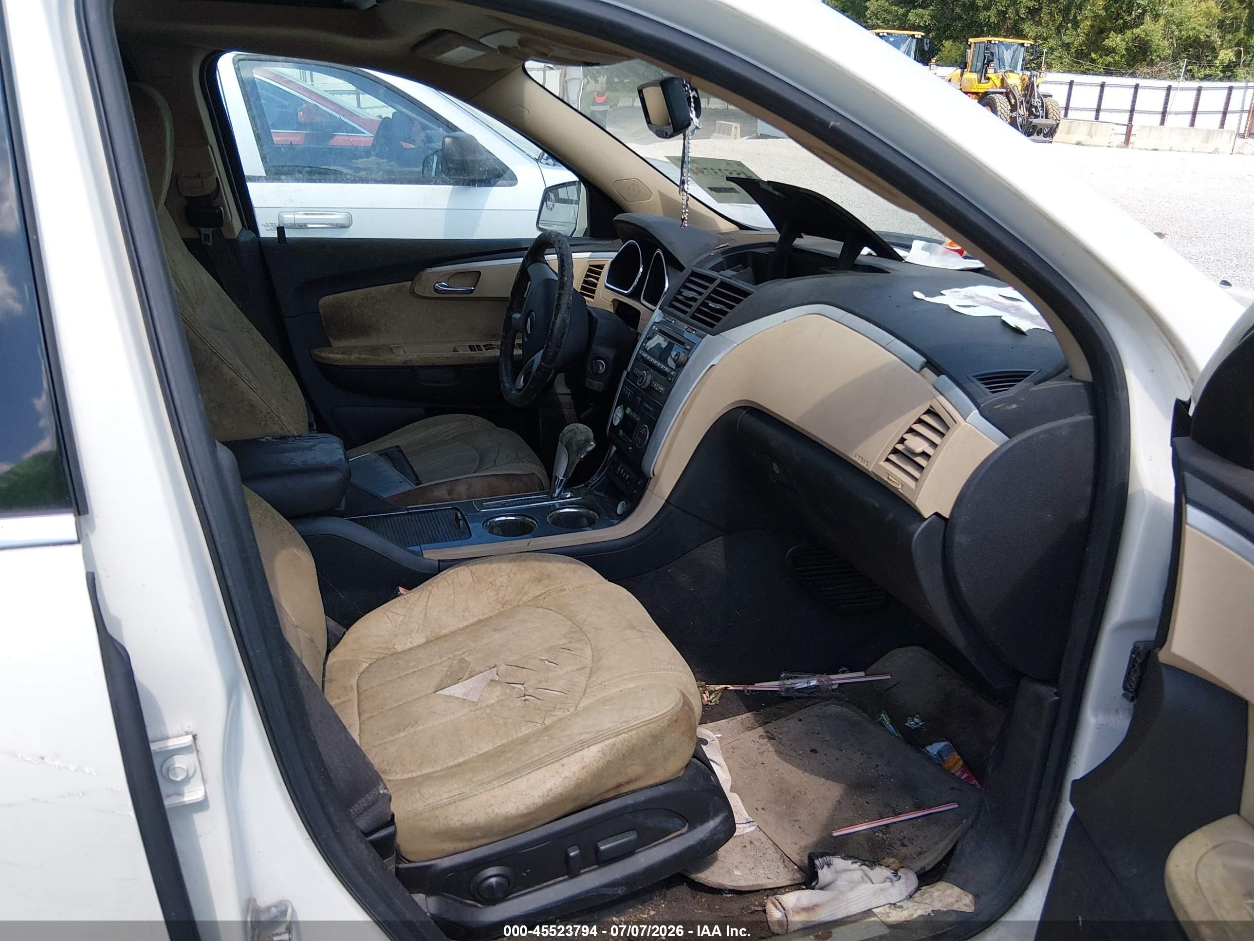 2012 Chevrolet Traverse Ltz White vin: 1GNKRLEDXCJ166348