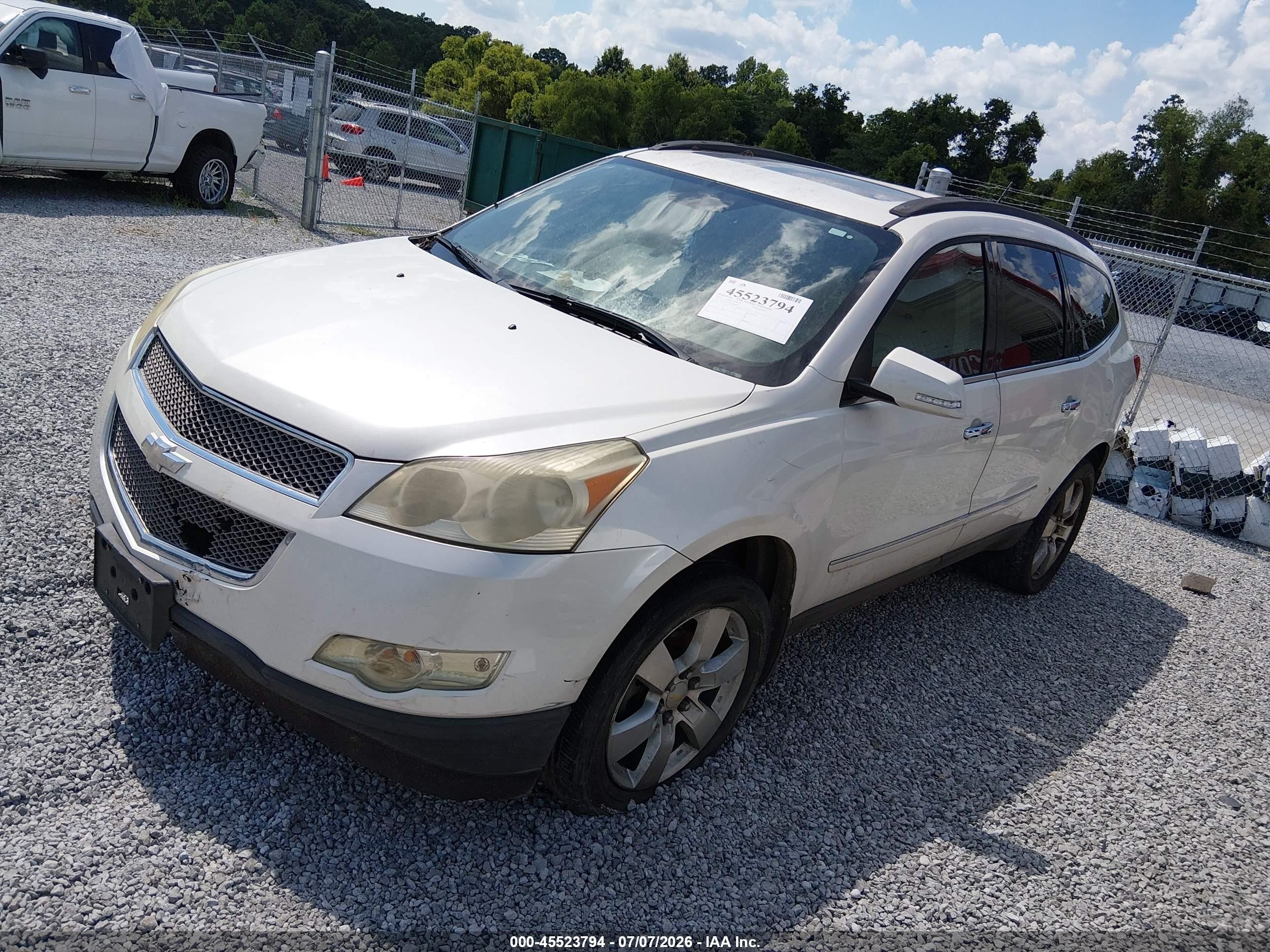 2012 Chevrolet Traverse Ltz White vin: 1GNKRLEDXCJ166348