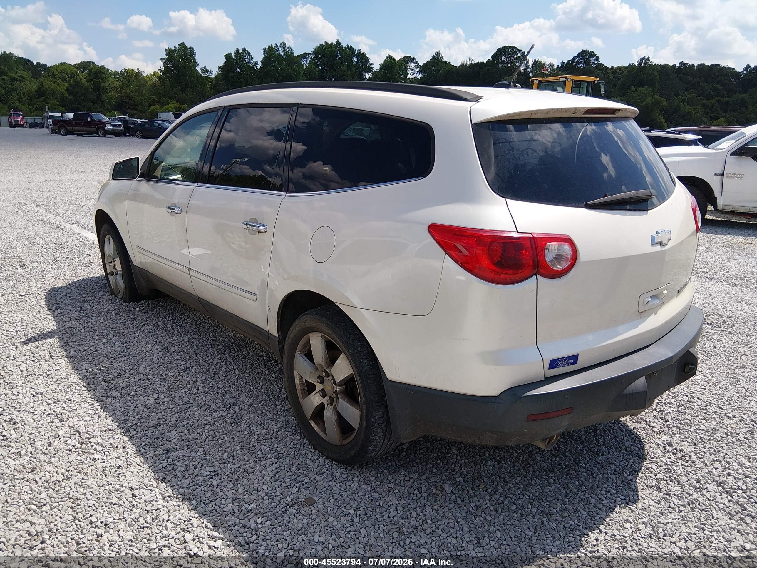2012 Chevrolet Traverse Ltz White vin: 1GNKRLEDXCJ166348