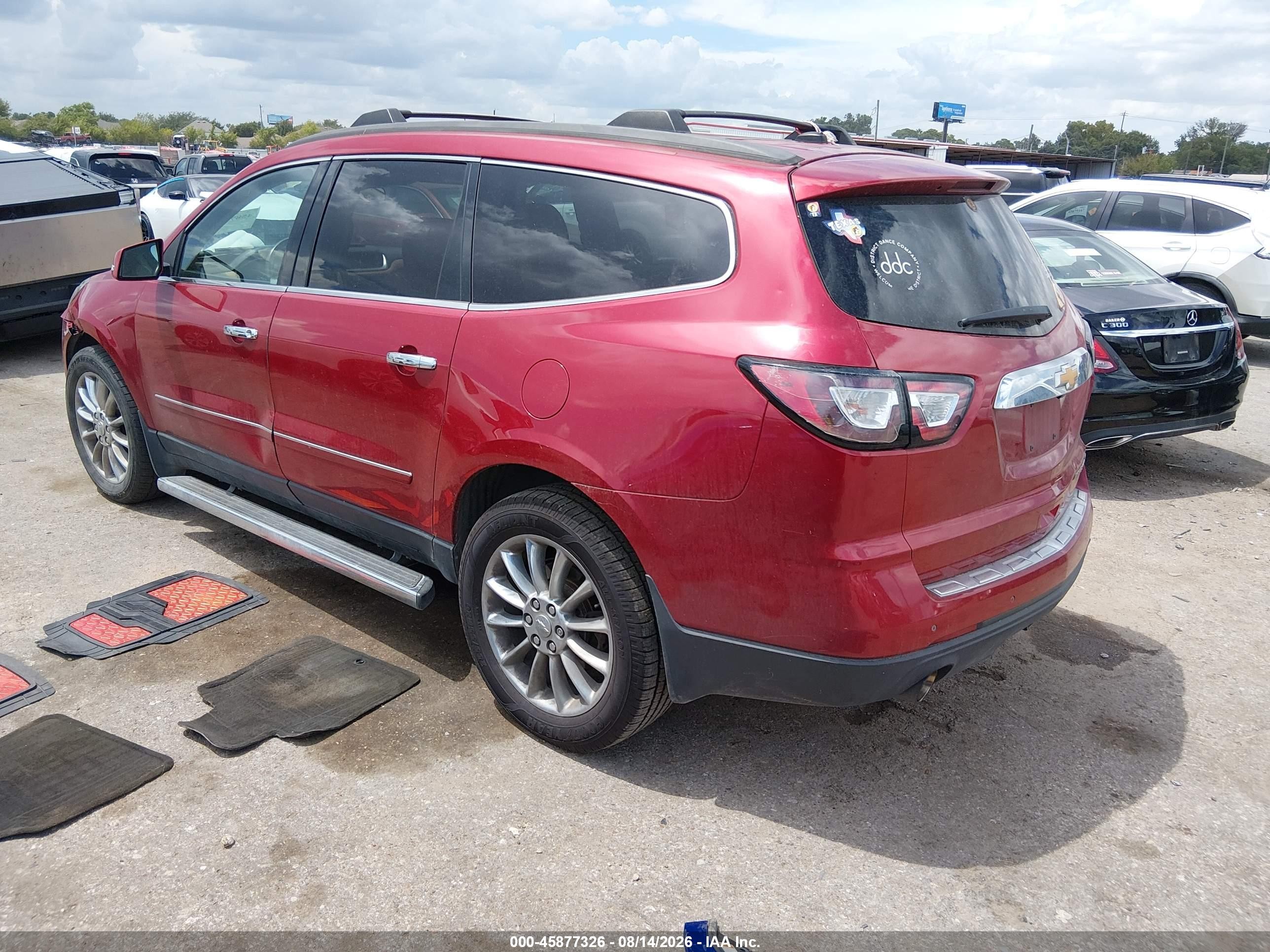 2013 Chevrolet Traverse Ltz Red vin: 1GNKRLKD0DJ130626