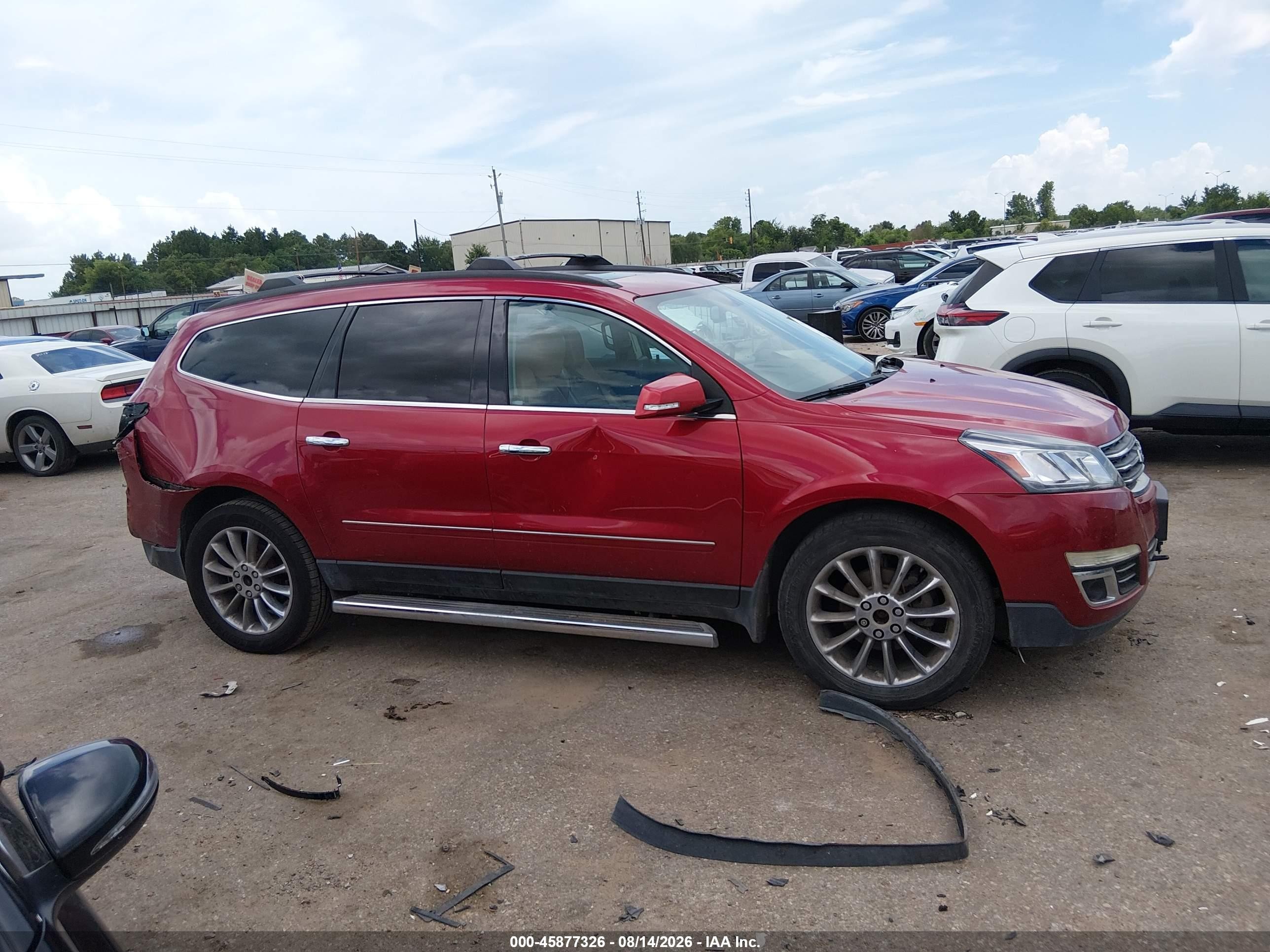 2013 Chevrolet Traverse Ltz Red vin: 1GNKRLKD0DJ130626