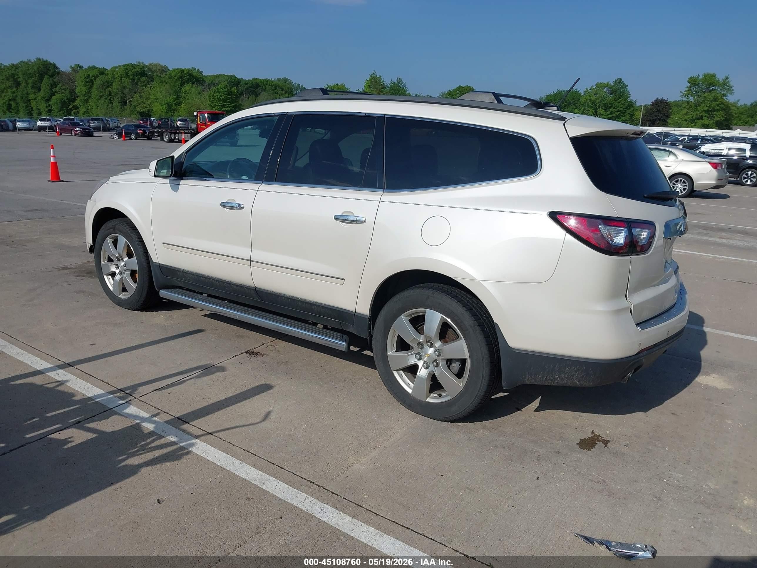 2013 Chevrolet Traverse Ltz White vin: 1GNKRLKD3DJ150899