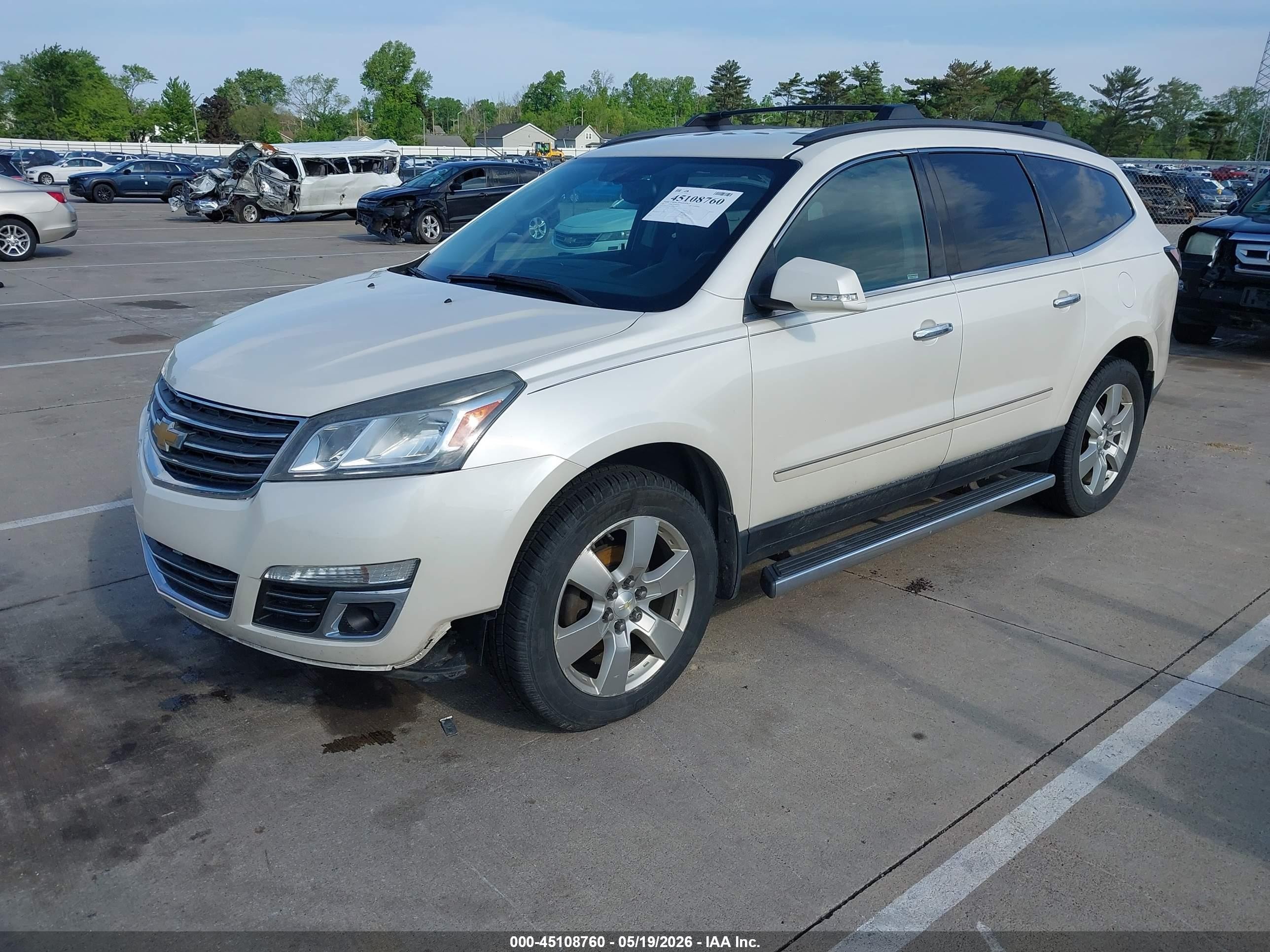 2013 Chevrolet Traverse Ltz White vin: 1GNKRLKD3DJ150899