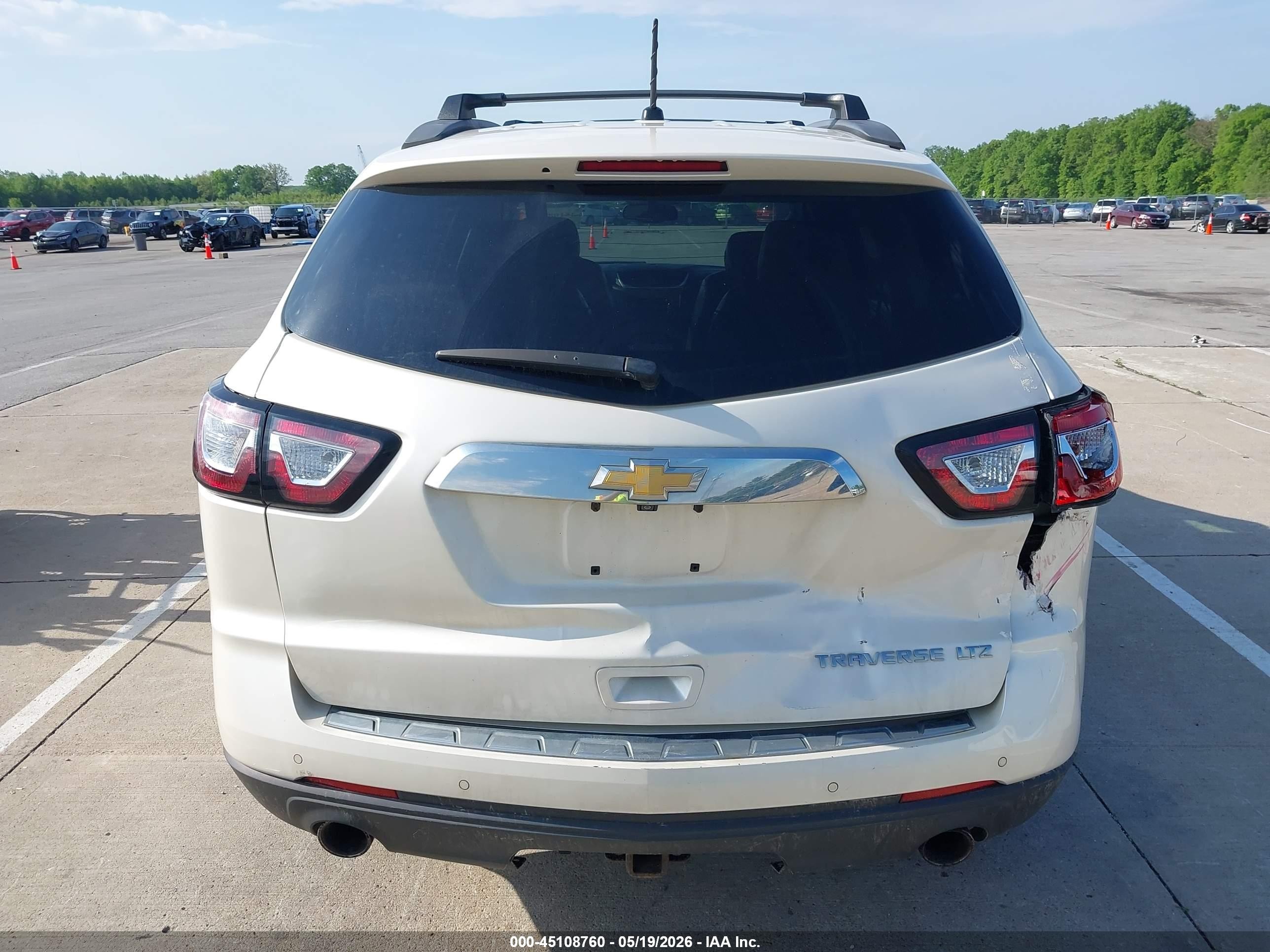 2013 Chevrolet Traverse Ltz White vin: 1GNKRLKD3DJ150899
