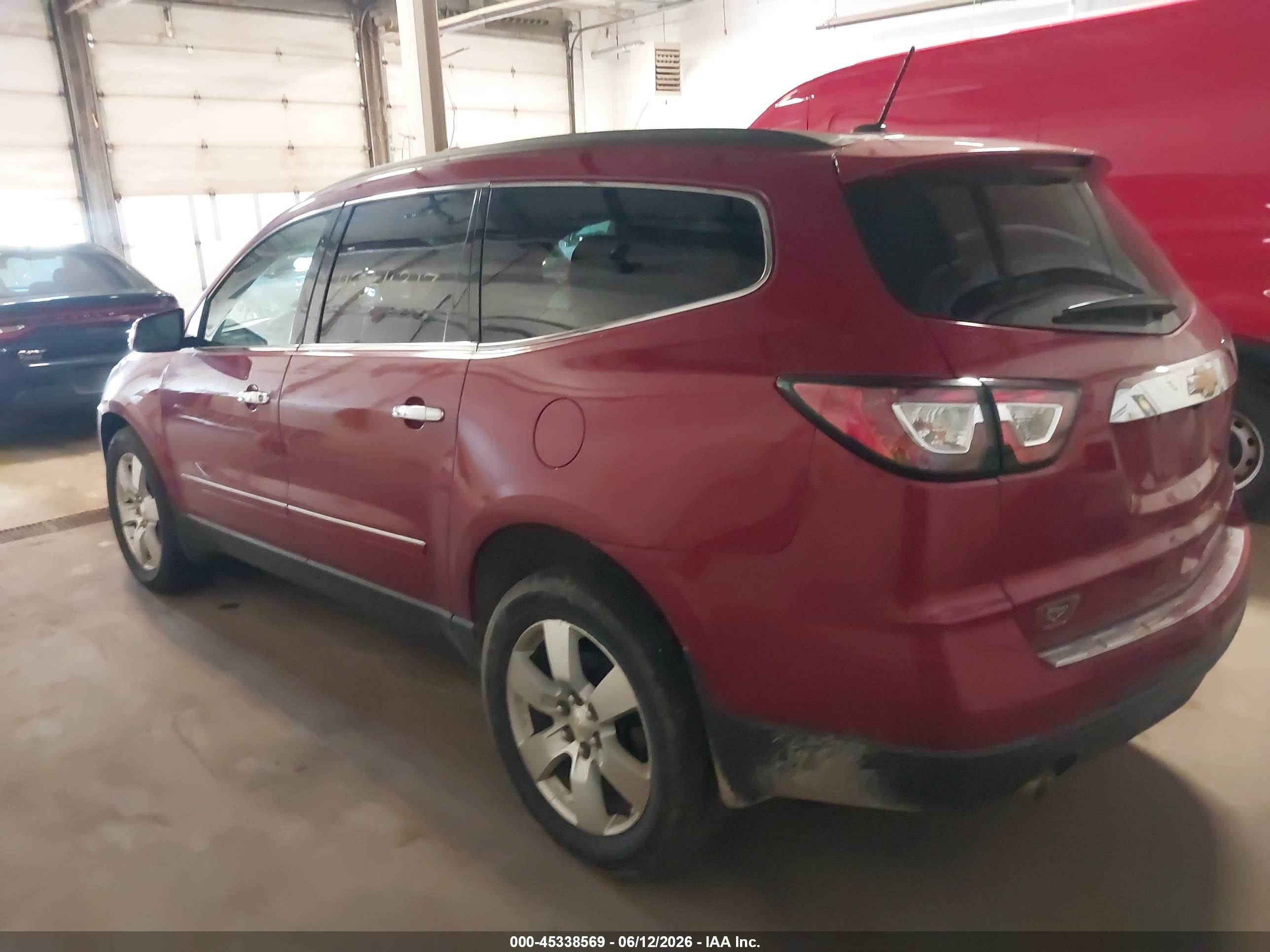2013 Chevrolet Traverse Ltz Burgundy vin: 1GNKRLKD3DJ166004