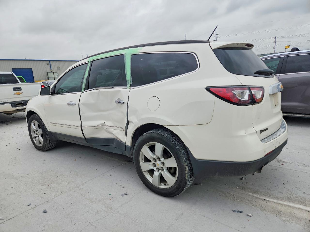 2013 Chevrolet Traverse Ltz White vin: 1GNKRLKD7DJ115590