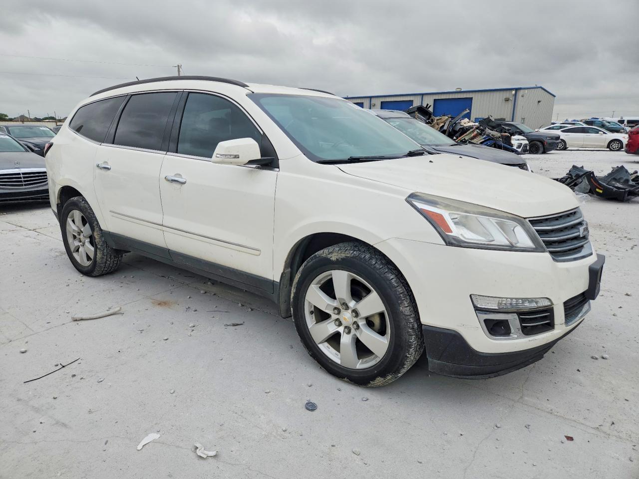 2013 Chevrolet Traverse Ltz White vin: 1GNKRLKD7DJ115590