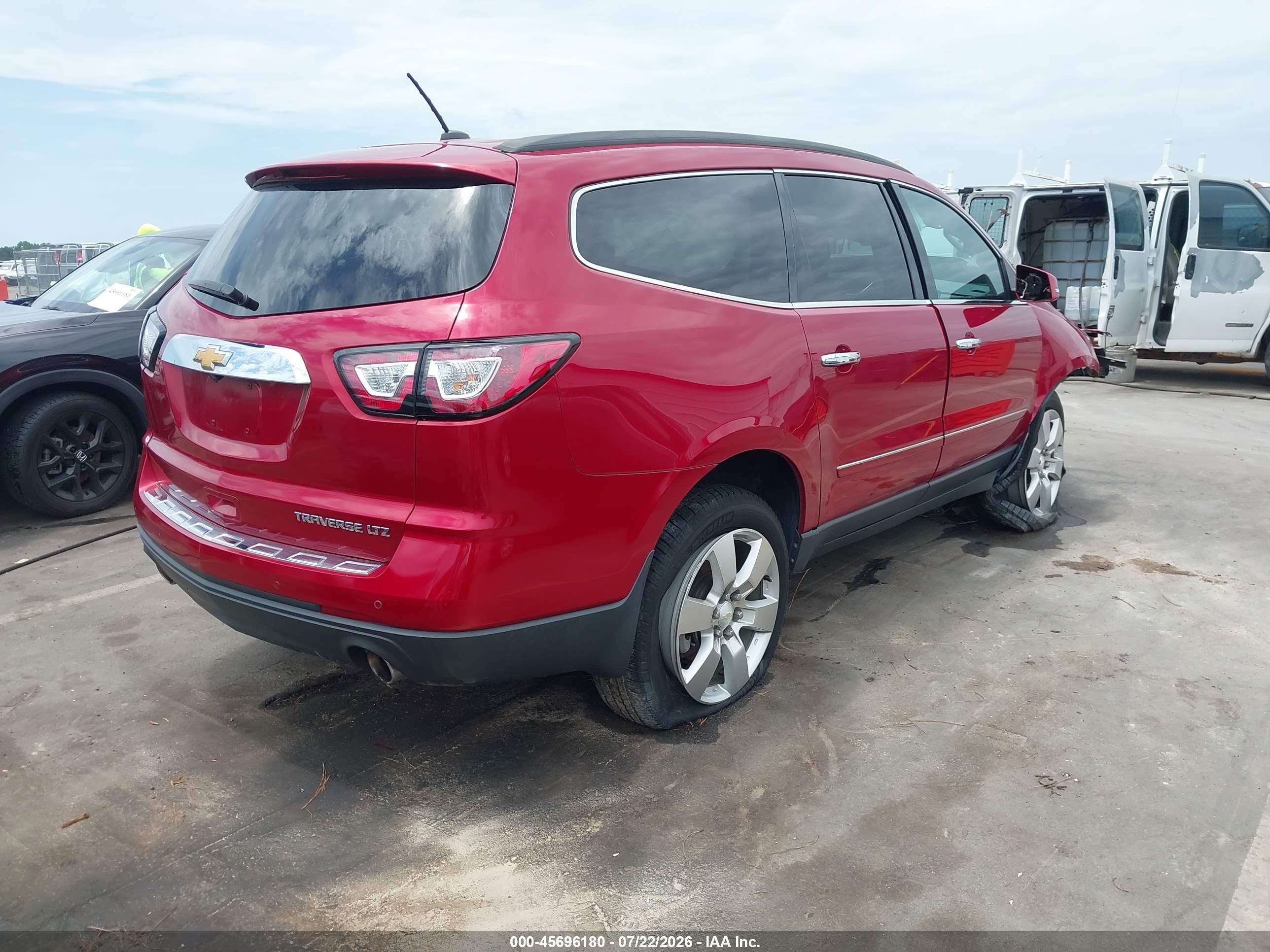 2013 Chevrolet Traverse Ltz Maroon vin: 1GNKRLKD8DJ100774